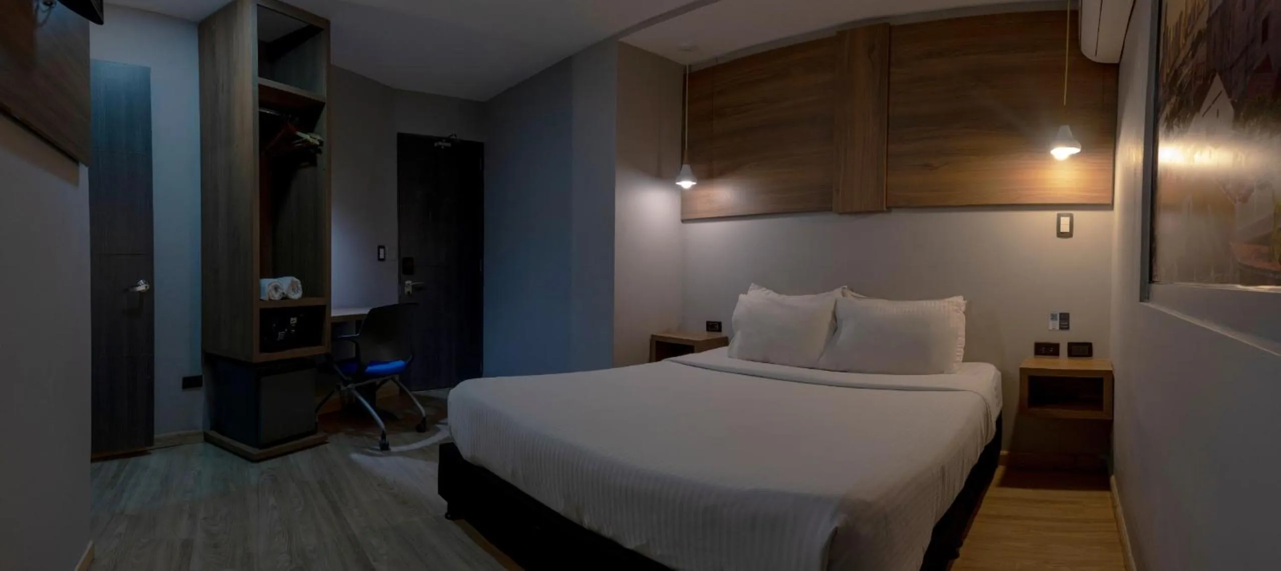 Bed in Hotel Blue Concept