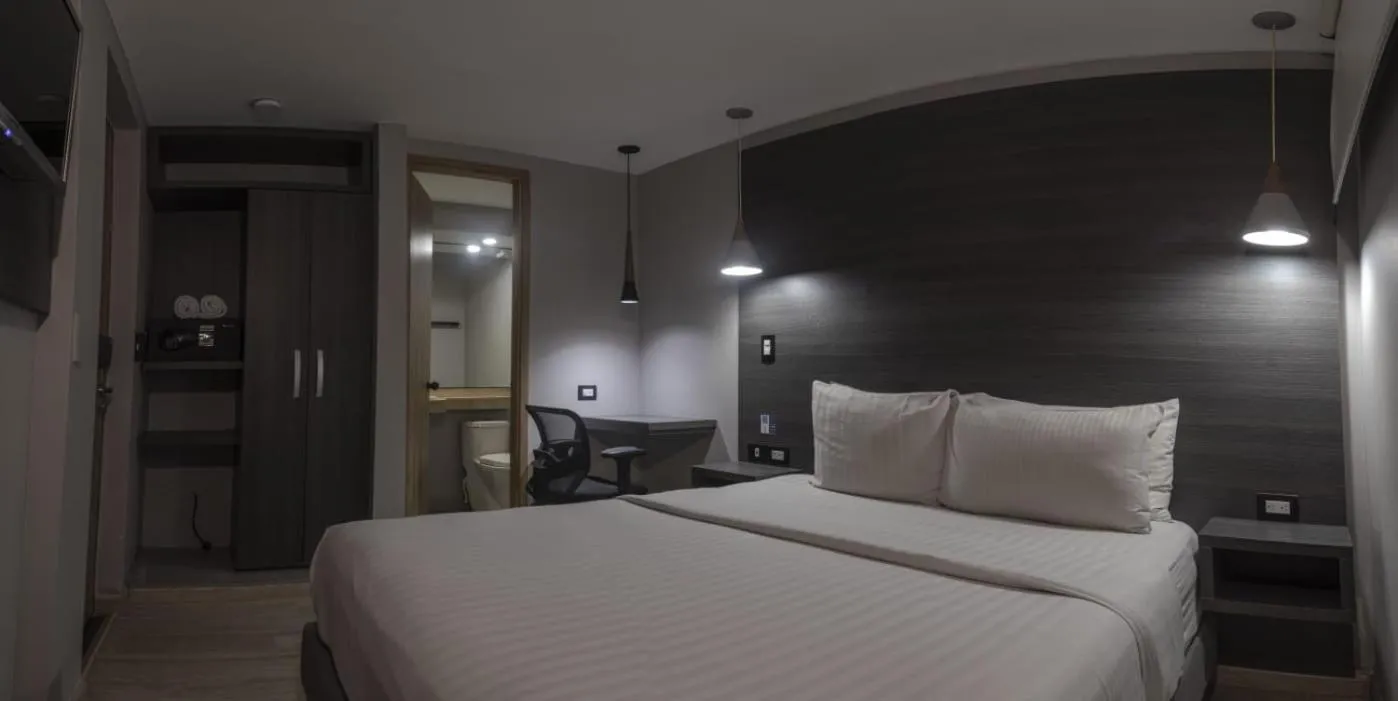 Bed in Hotel Blue Concept