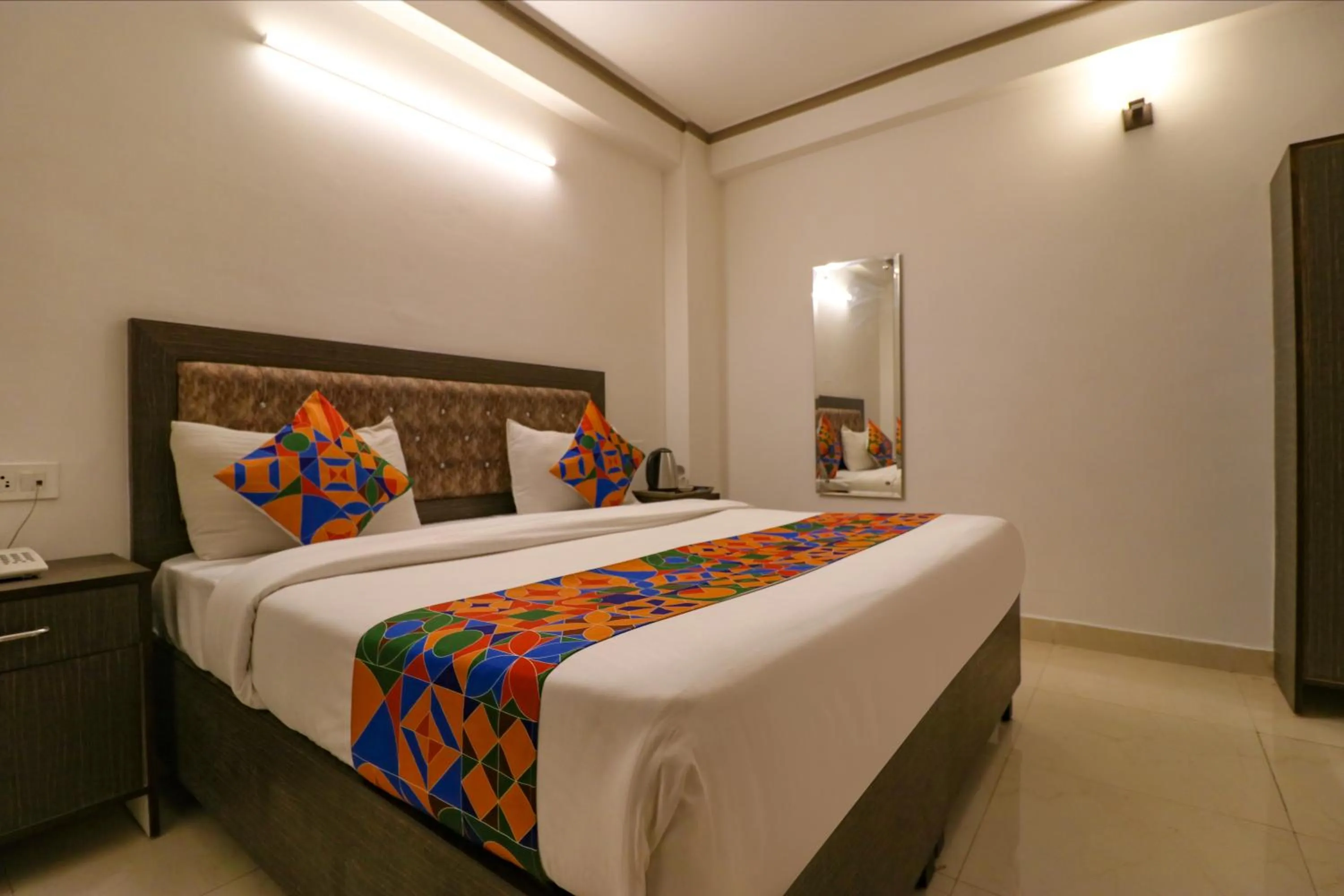 Bed in FabHotel Dolphin International - Nr IGI Airport New Delhi