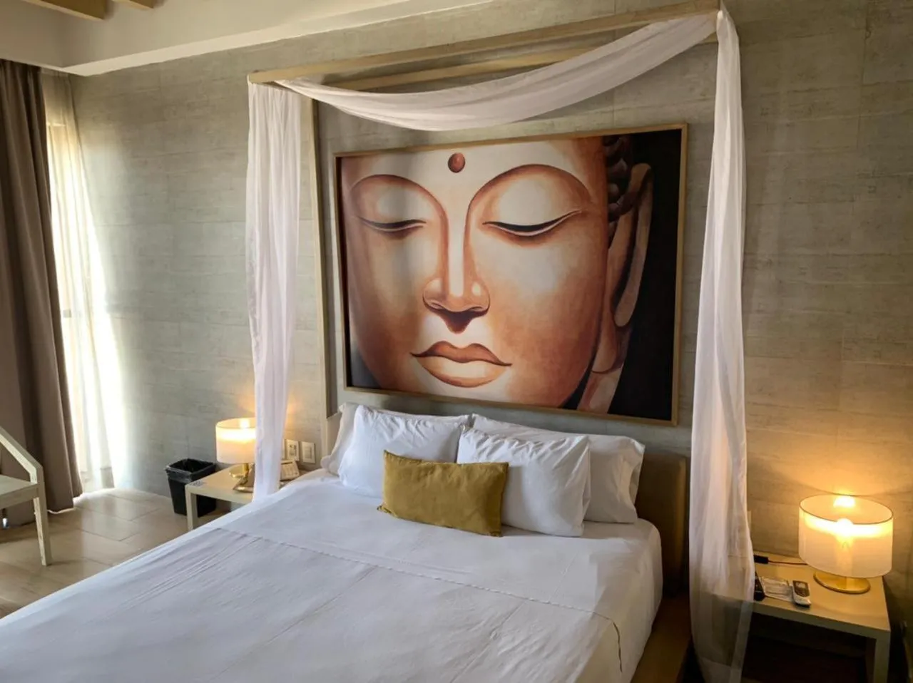 Decorative detail, Bed in Motel Okura Villas y Suites