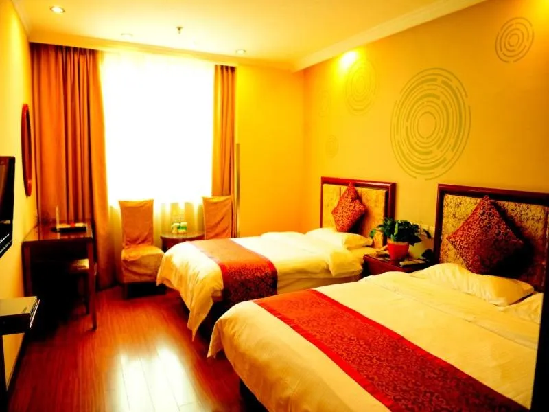Bed in GreenTree Inn Jining Wenshang Baoxiang Temple Express Hotel