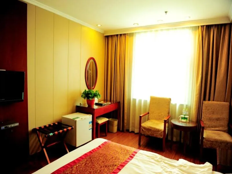 Bed in GreenTree Inn Jining Wenshang Baoxiang Temple Express Hotel