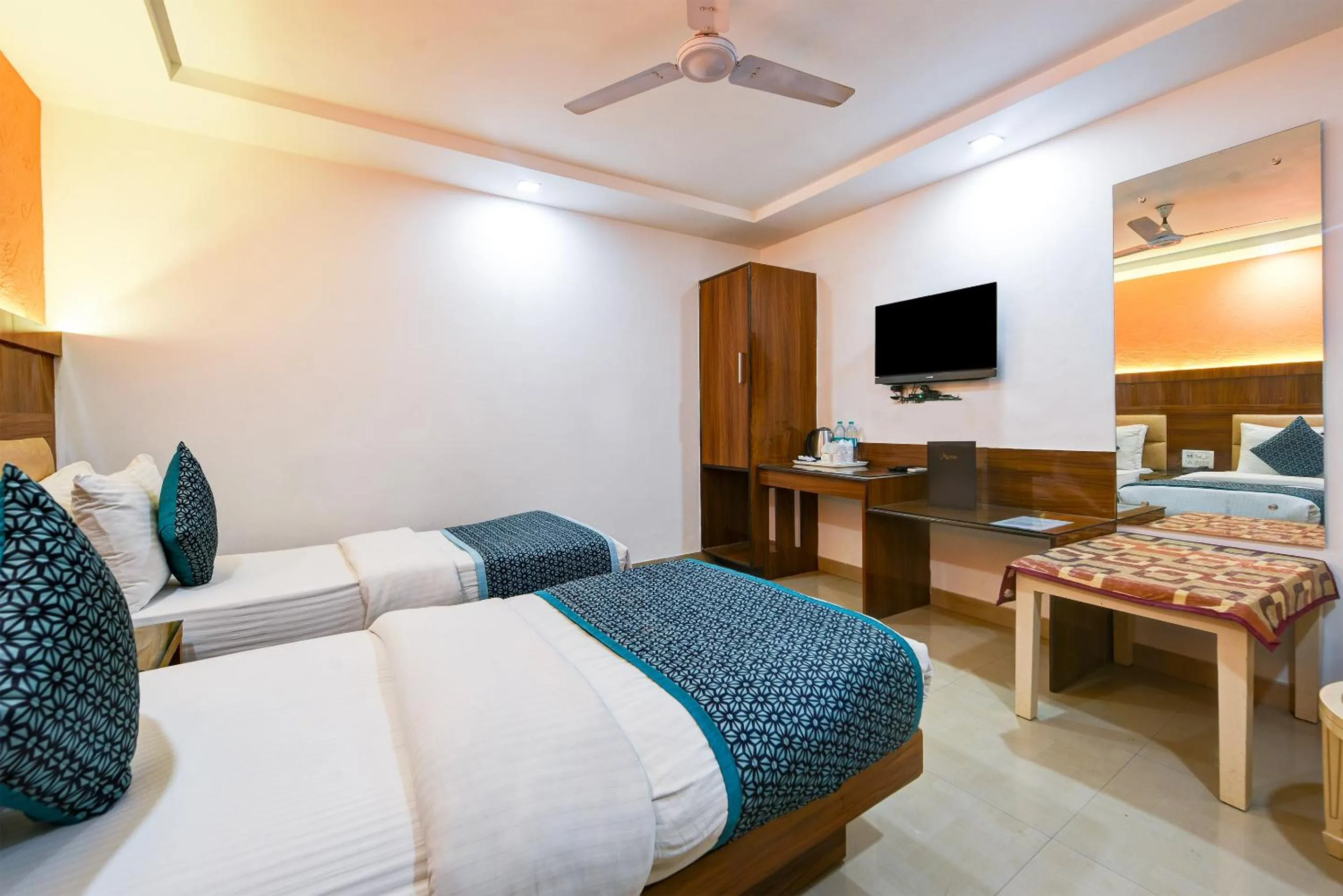Bedroom, Bed in Hotel Shri Vinayak in City Centre at New Delhi Railway Station-By RCG Hotels