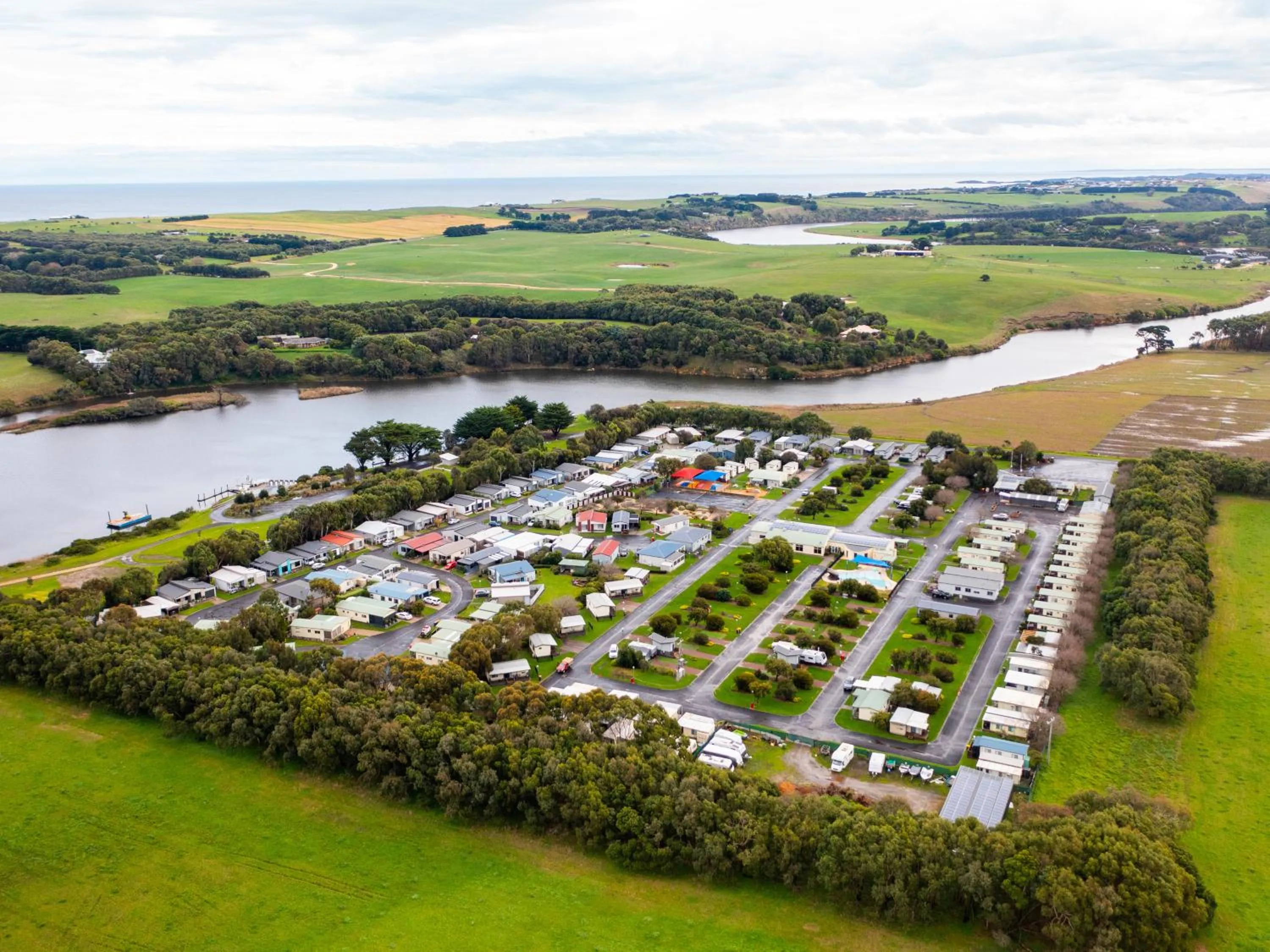 Bird's eye view in NRMA Warrnambool Riverside Holiday Park