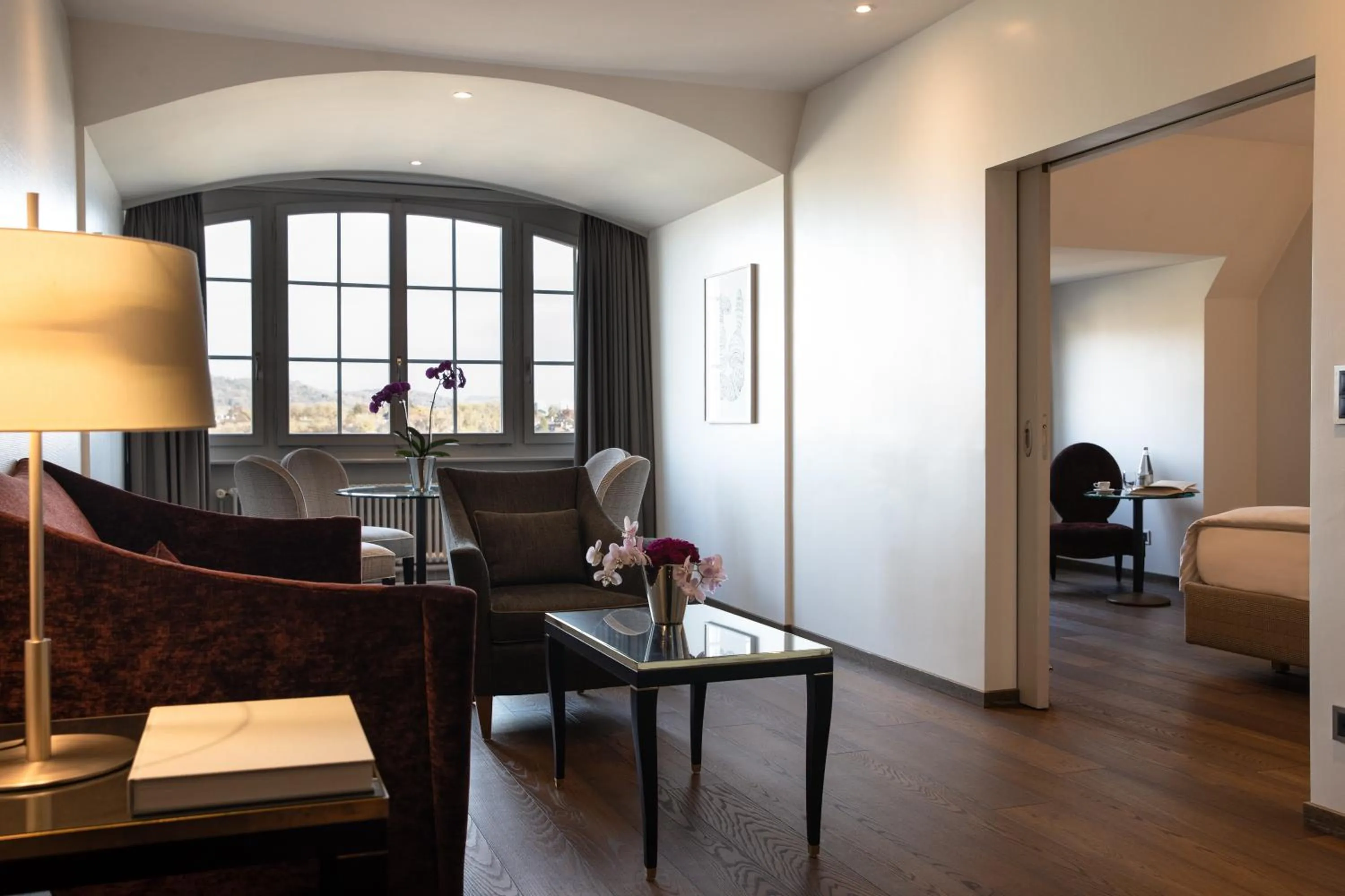 Living room, Bed in Hotel Bellevue Palace Bern