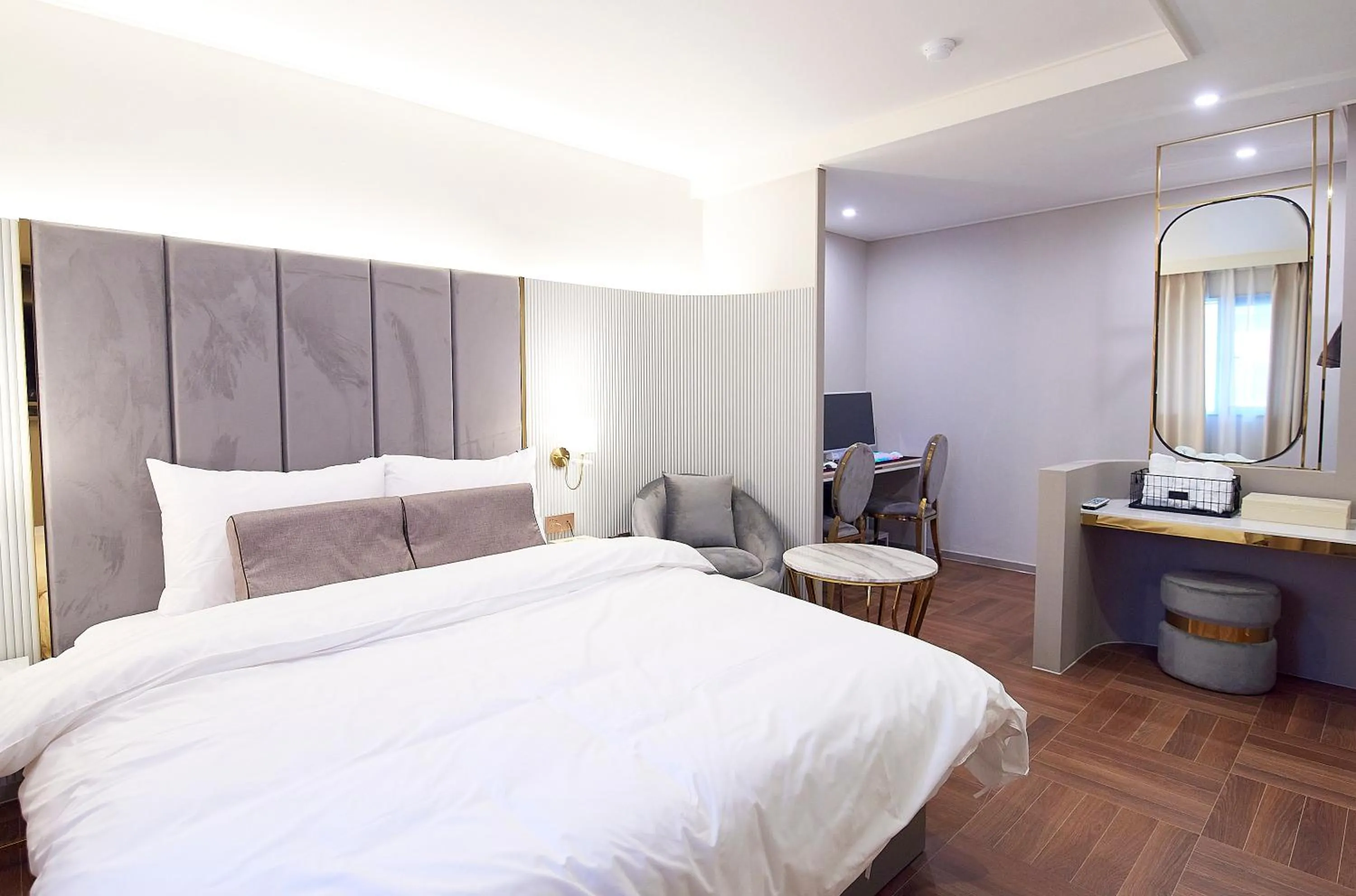 Bed in 사직 덴바스타 시그니처 호텔