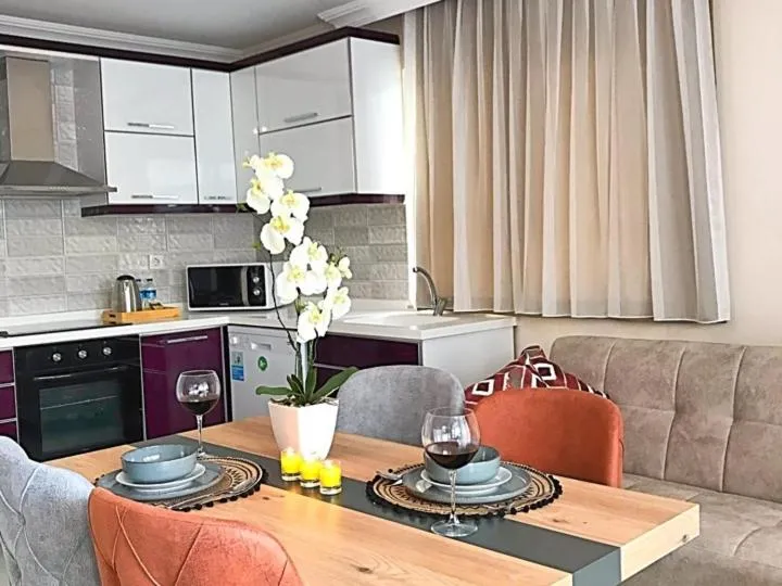 Kitchen or kitchenette in Alfa Apart Hotel