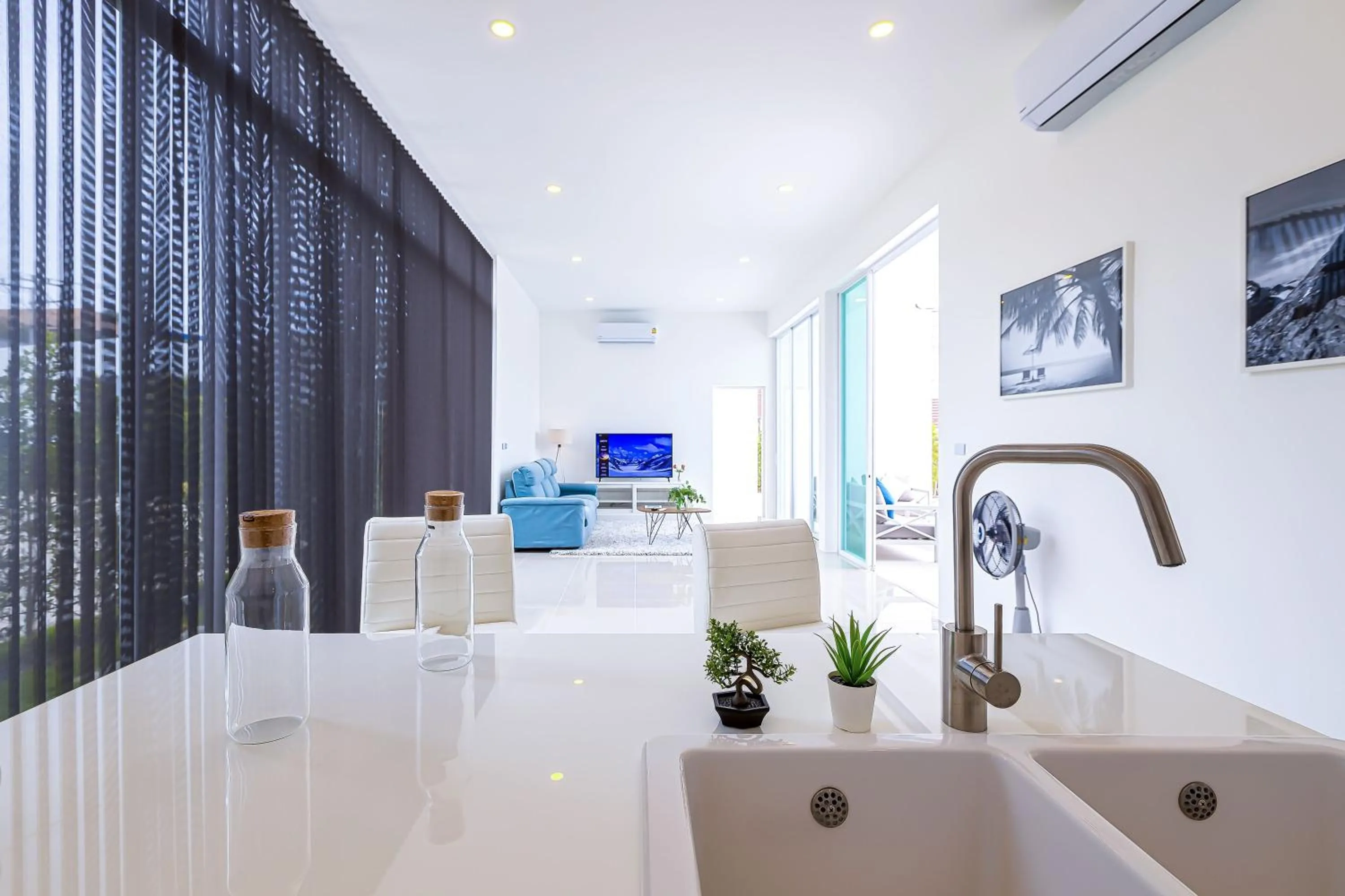 Kitchen or kitchenette in Modern 3 Bedroom Private Pool Villa KH-A1