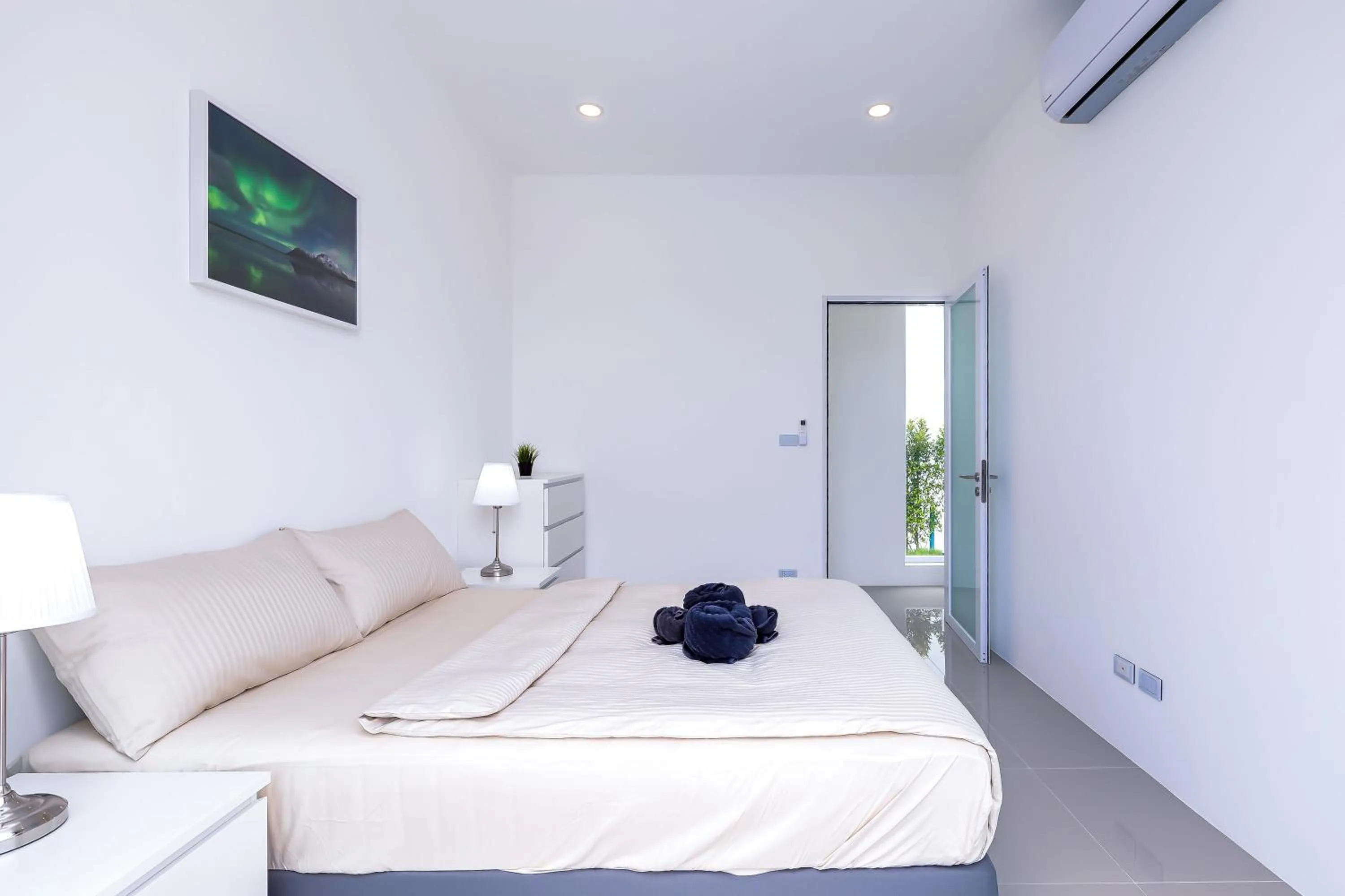 Bedroom, Bed in Modern 3 Bedroom Private Pool Villa KH-A1