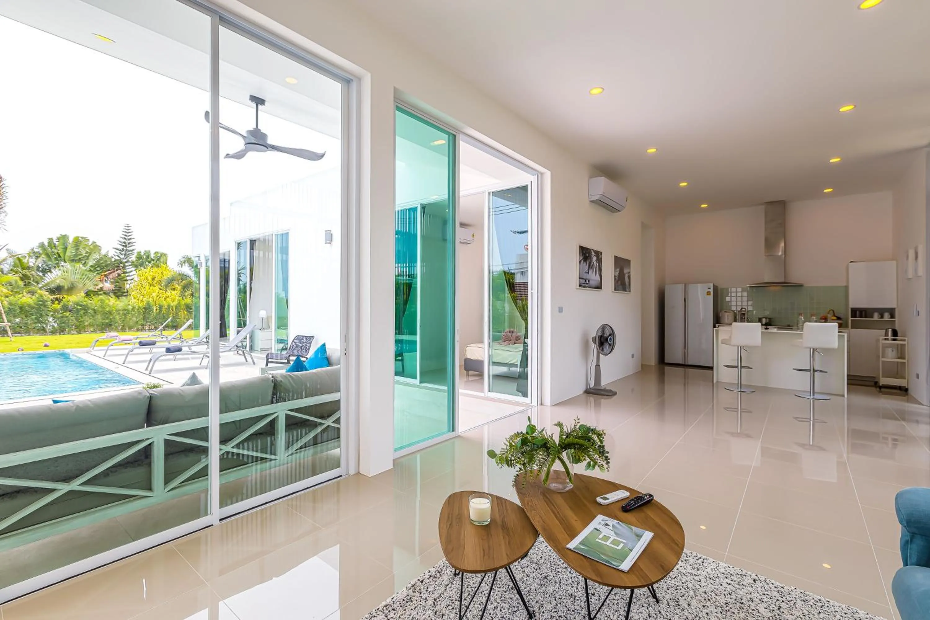 Living room in Modern 3 Bedroom Private Pool Villa KH-A1