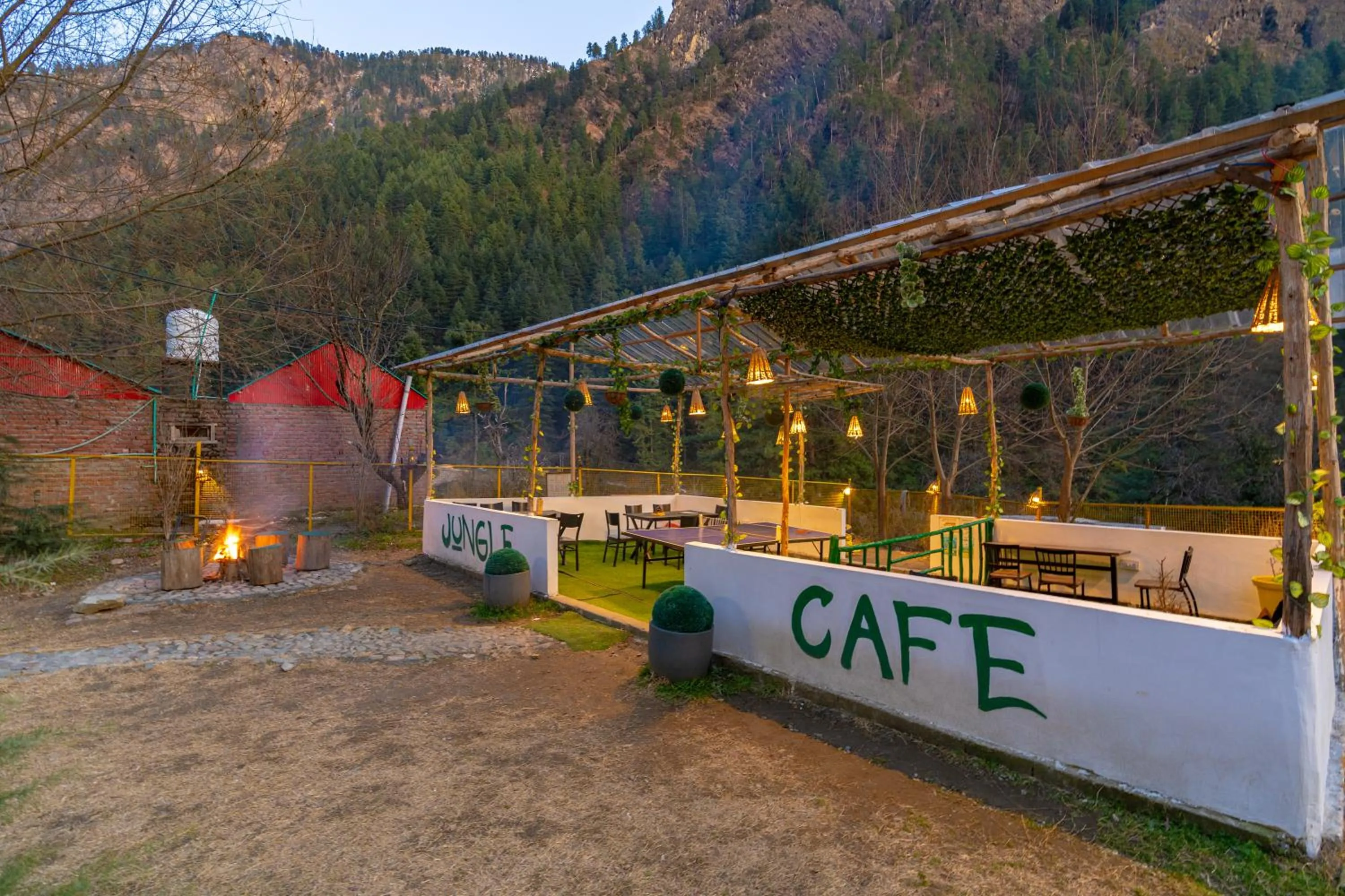 Seating area in Jungle Hostel by Whoopers