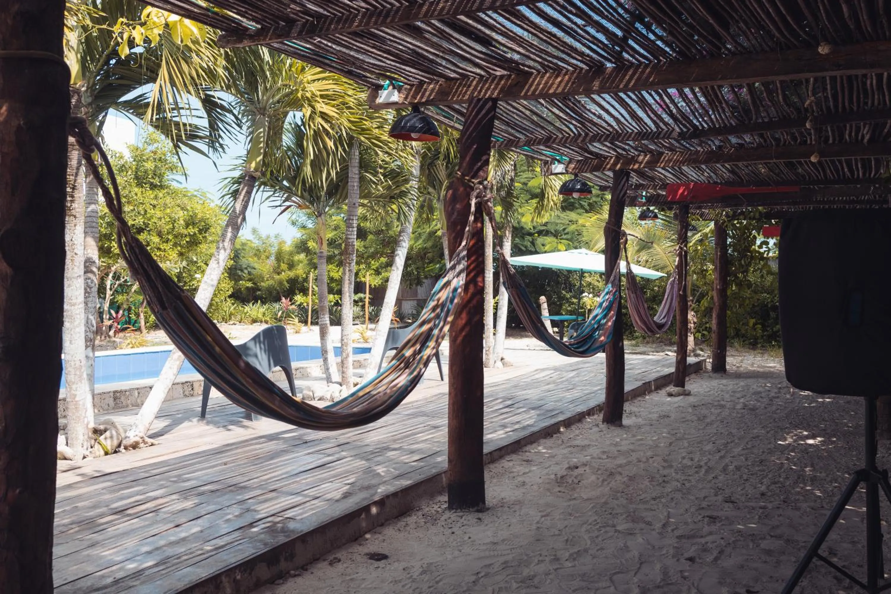 Swimming pool in Santuario Beach Hostel
