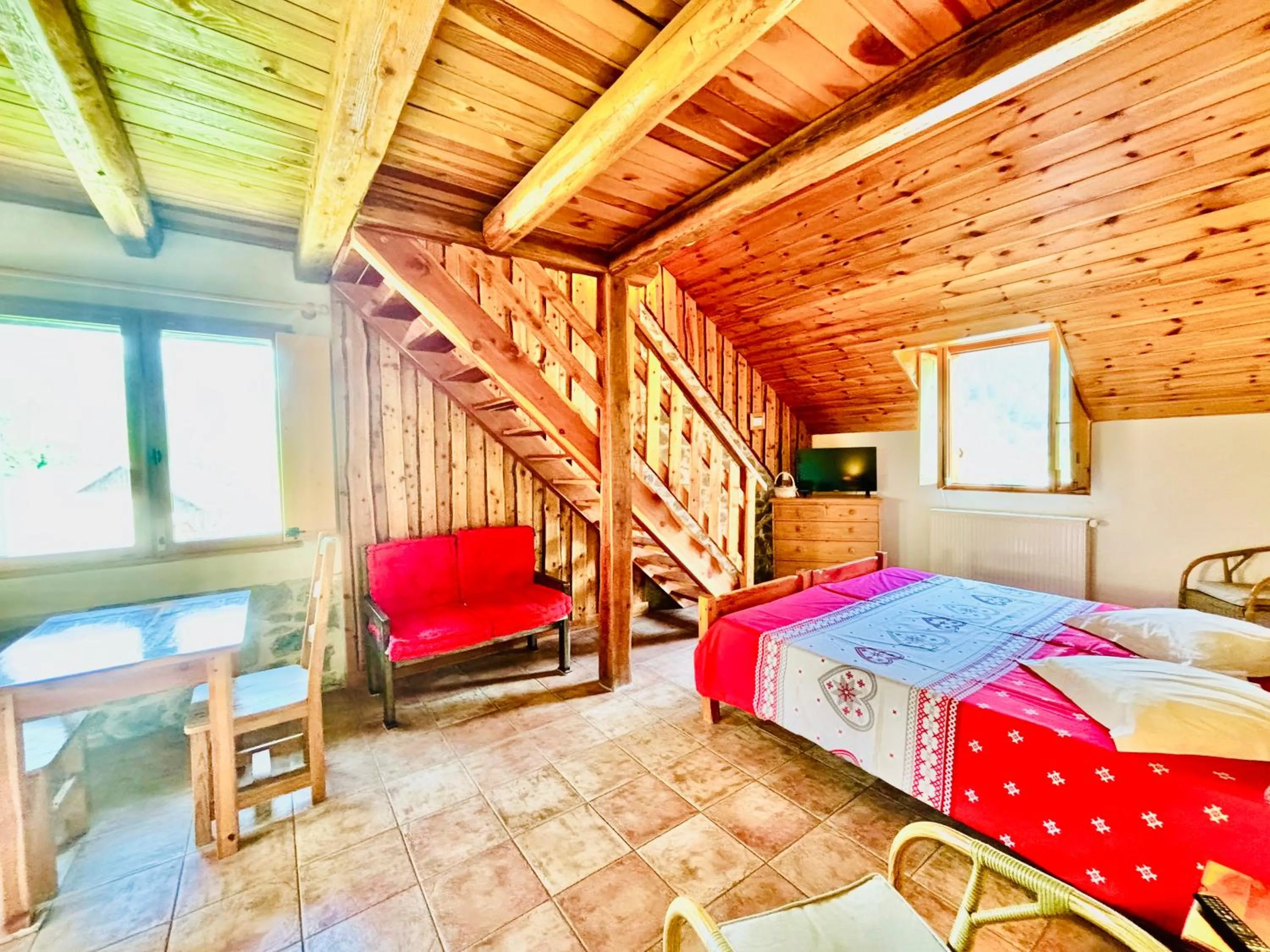 Bed in Chambres d'hôtes l'Abondance