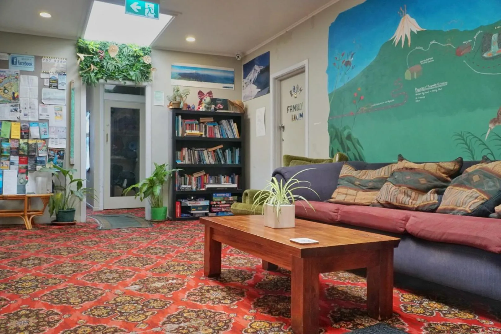 Library in Ariki Backpackers