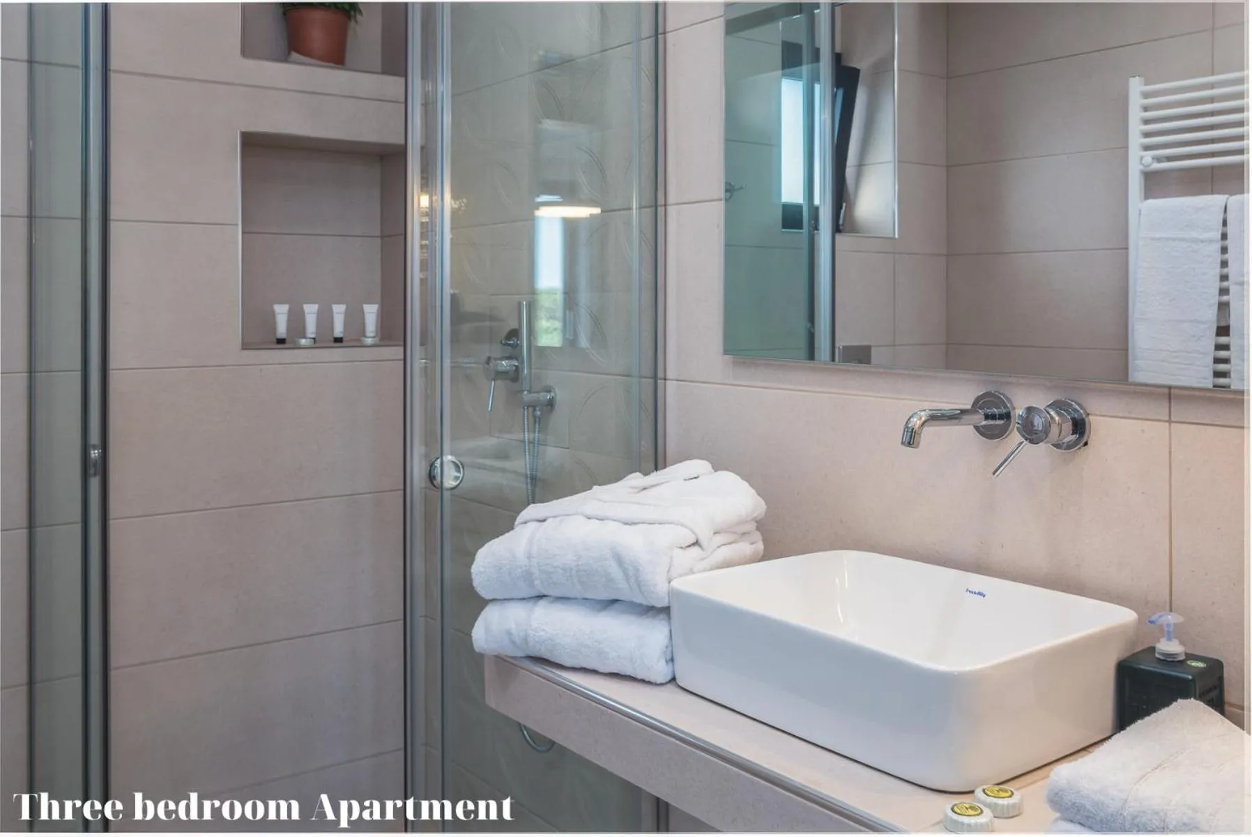 Shower in Dionisos Luxury Suites