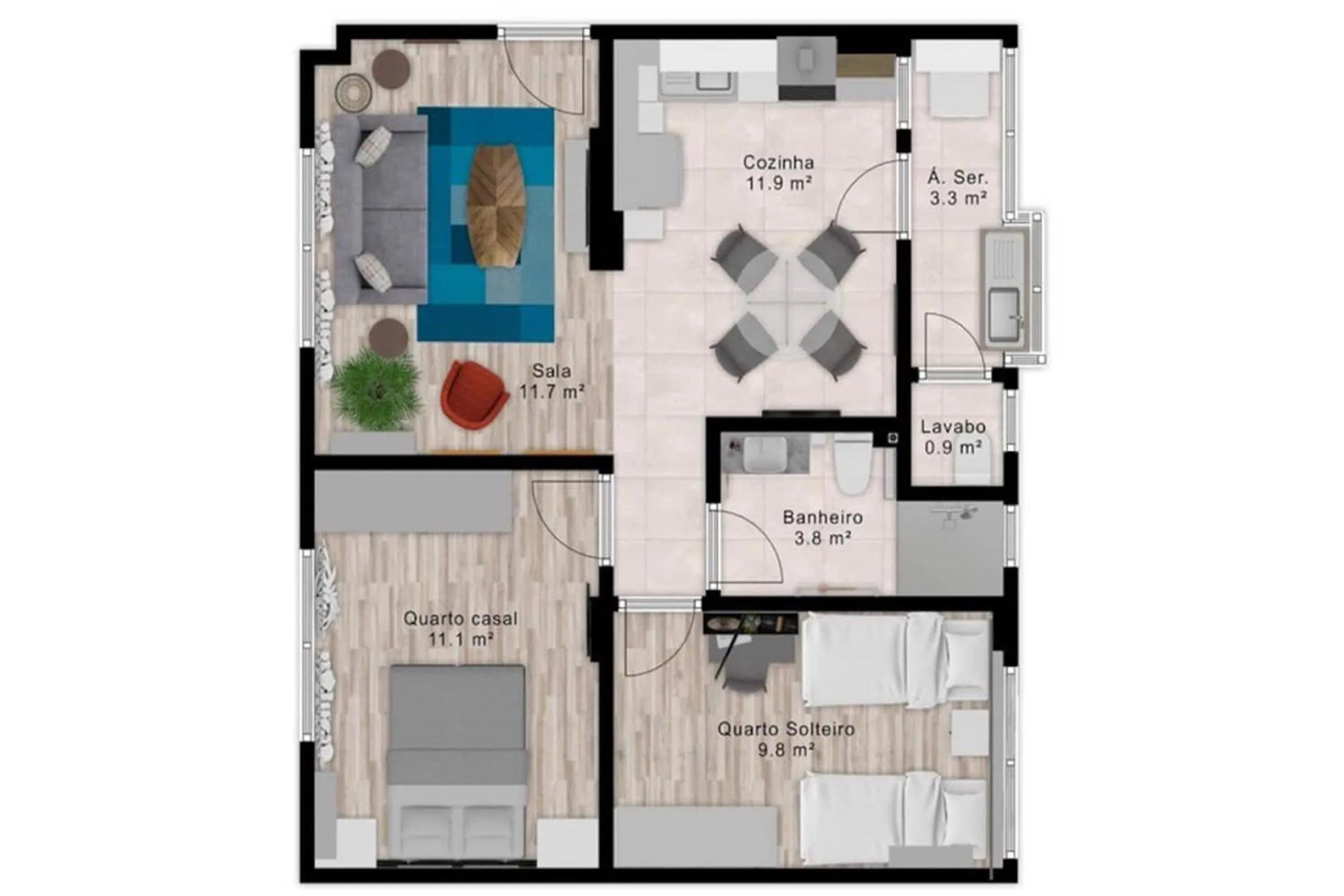 Floor plan in Apartamento Aluri