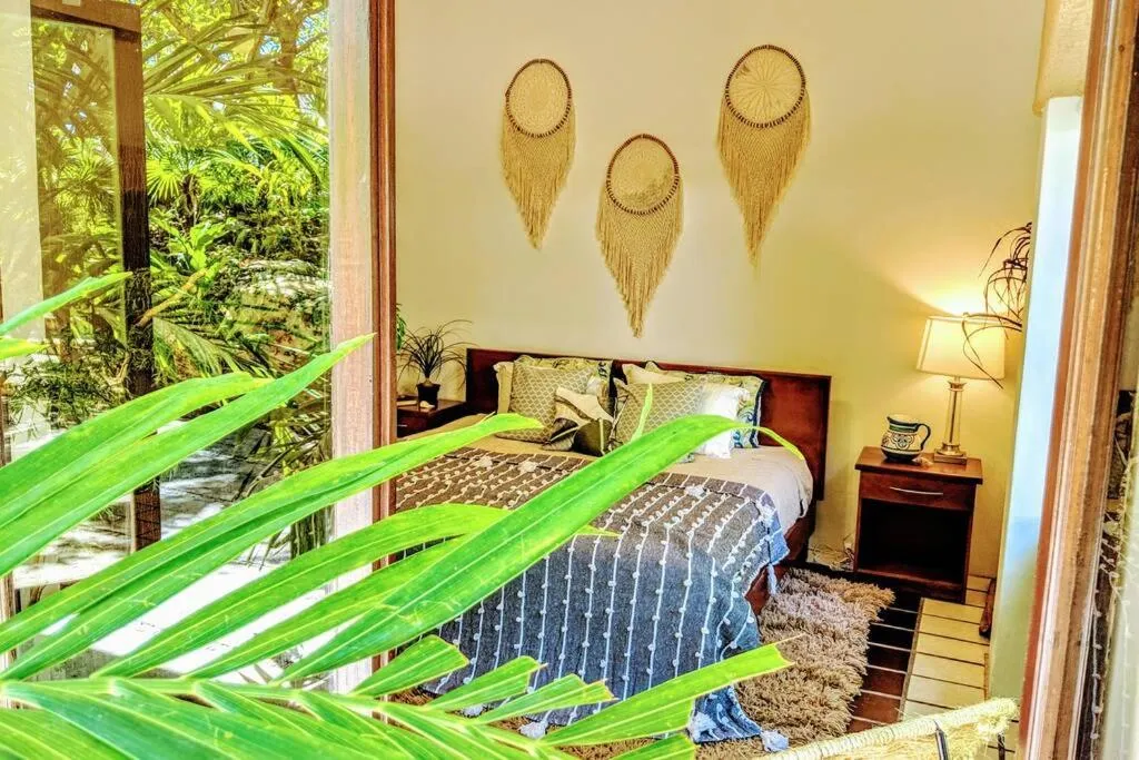 Bed in Steps to Ocean Huge Beach Villa Private Pool in Exclusive Fase 1 Playacar