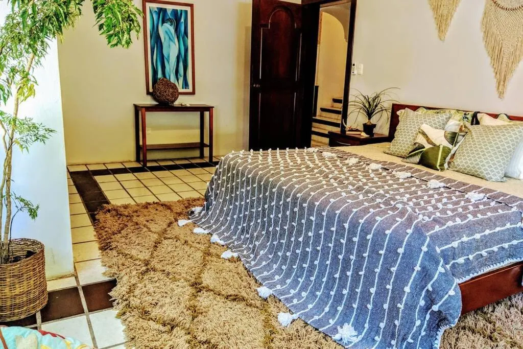 Bed in Steps to Ocean Huge Beach Villa Private Pool in Exclusive Fase 1 Playacar