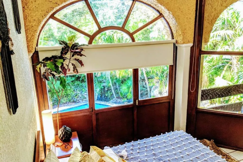 Bed in Steps to Ocean Huge Beach Villa Private Pool in Exclusive Fase 1 Playacar