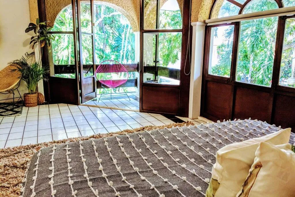 Bed in Steps to Ocean Huge Beach Villa Private Pool in Exclusive Fase 1 Playacar