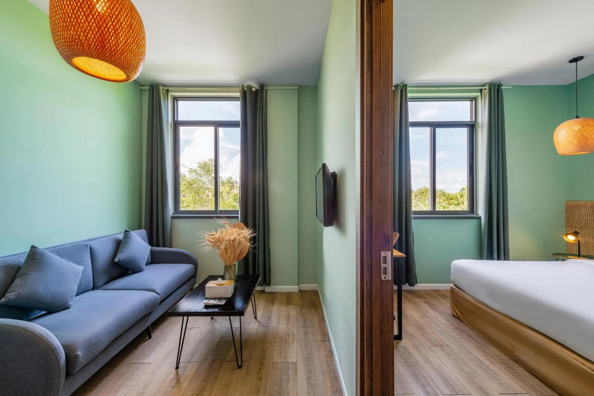 Living room, Bed in Leaf Hotel Phu Quoc