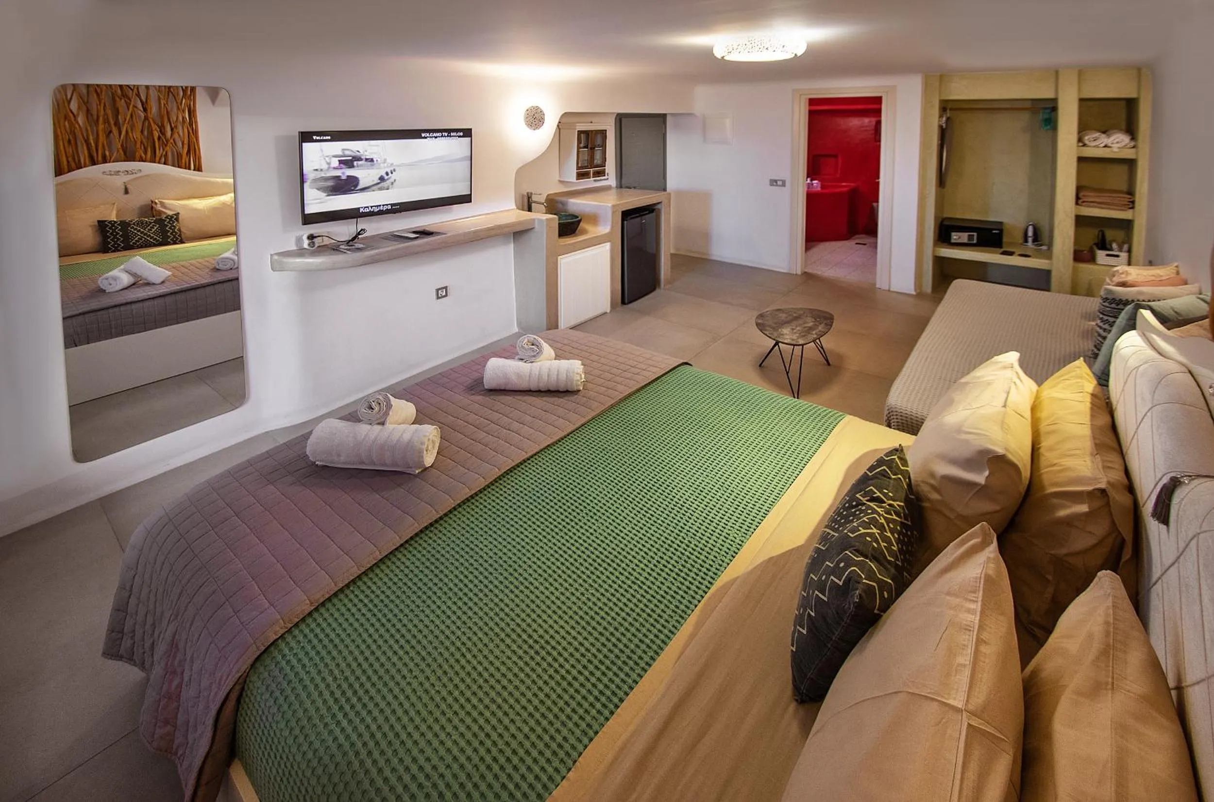 Bed in Aegean Blue Suites