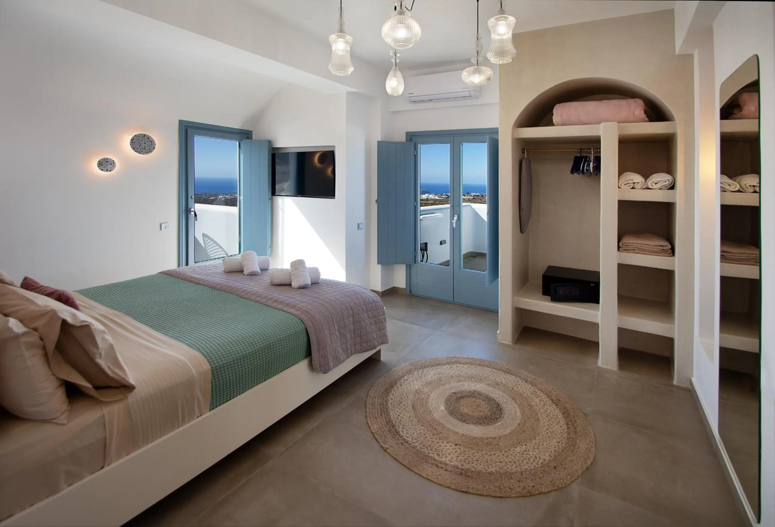 Bed in Aegean Blue Suites
