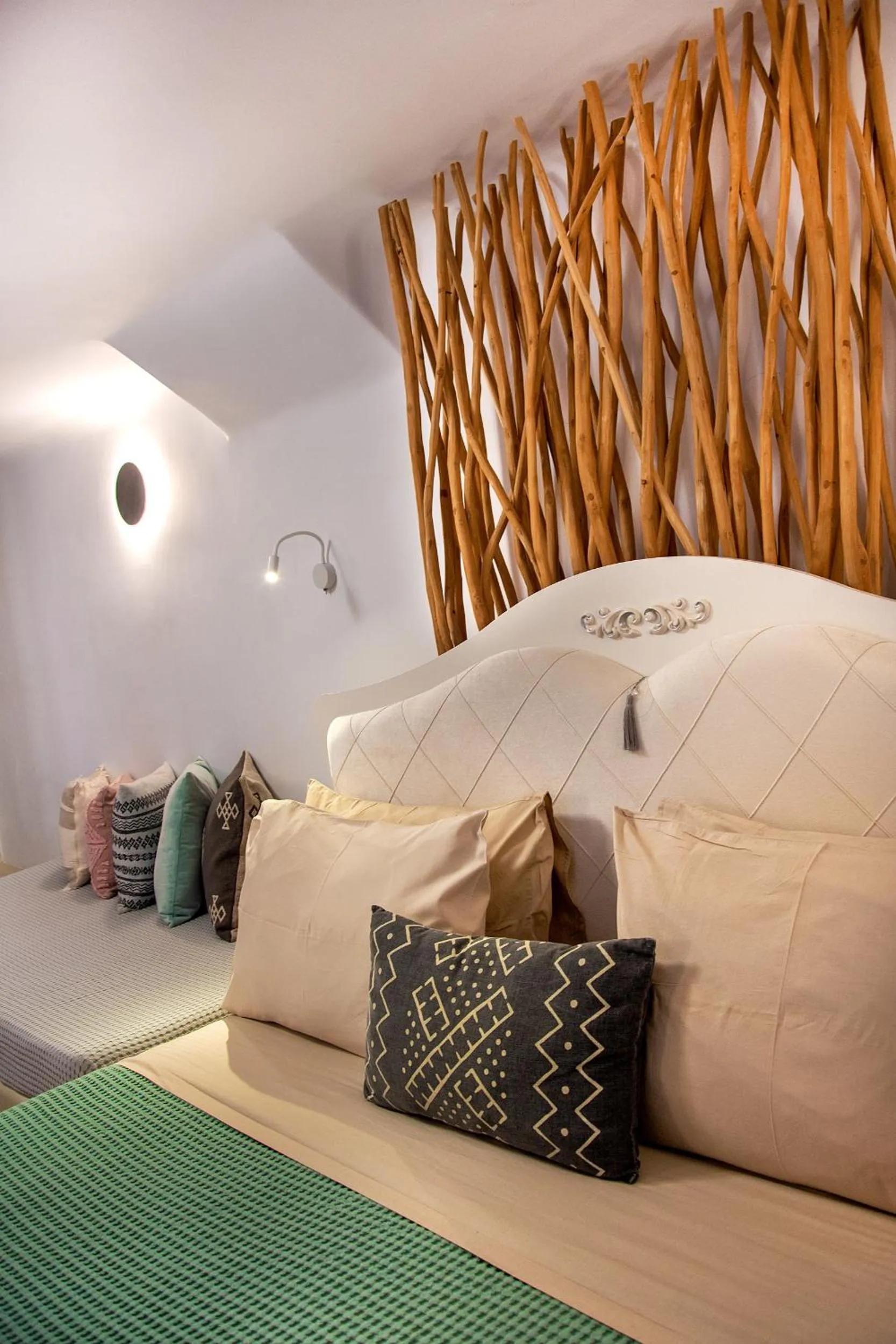 Bed in Aegean Blue Suites