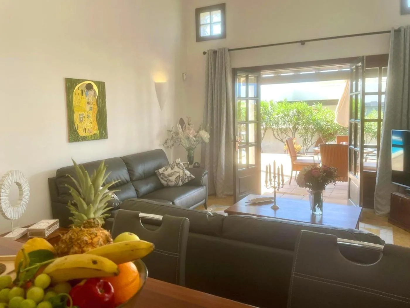 Living room in Villa Casa Karoline with a sunny terrace, heated pool, comfort and privacy in a quiet neighborhood