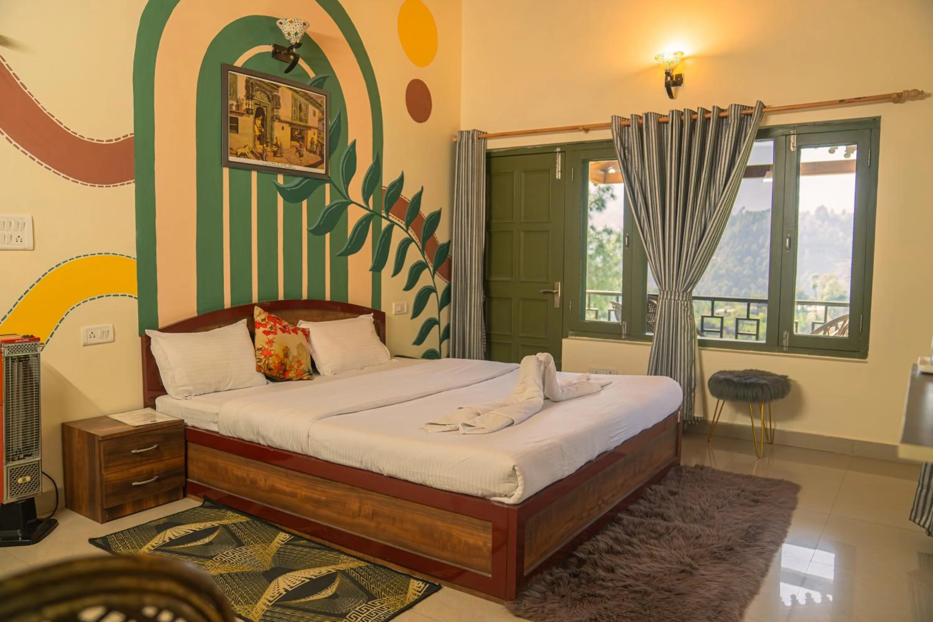 View (from property/room), Bed in THEHIMALAYANLIVING WHISTLING PINES