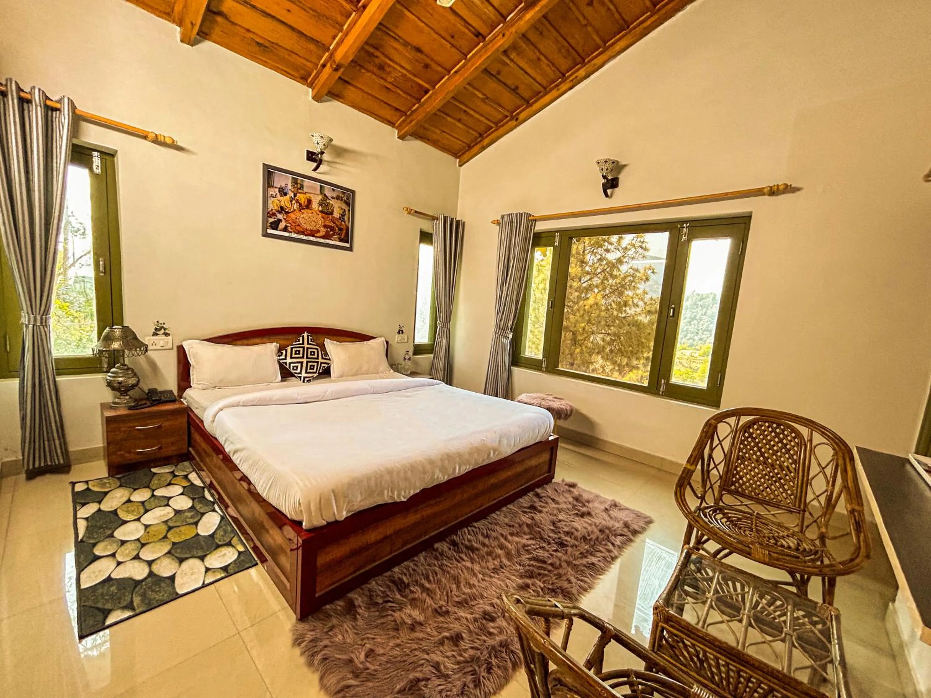 Photo of the whole room, Bed in THEHIMALAYANLIVING WHISTLING PINES