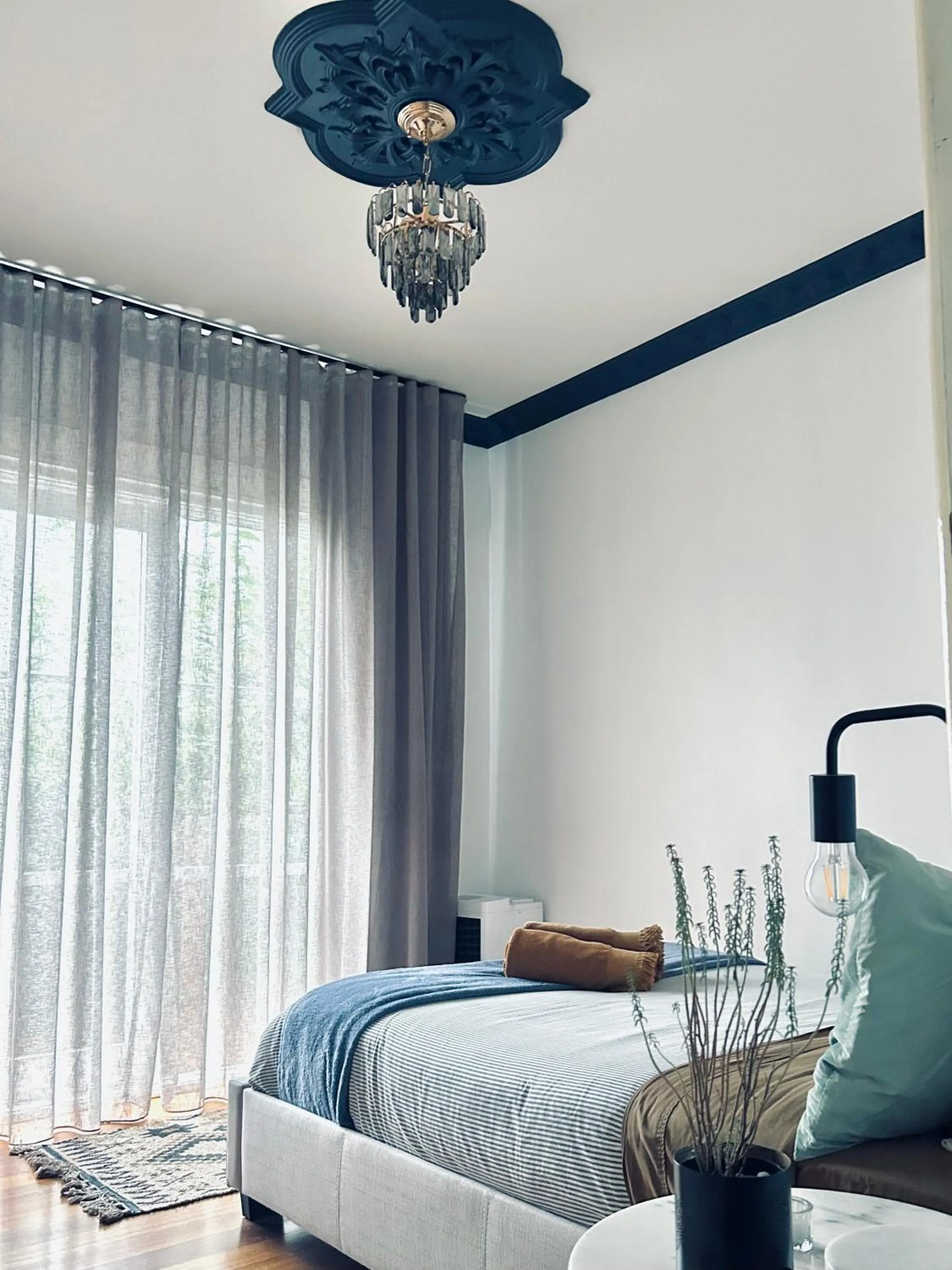 Bed in Secluded Villa with Lush Gardens, Spa and Fireplace