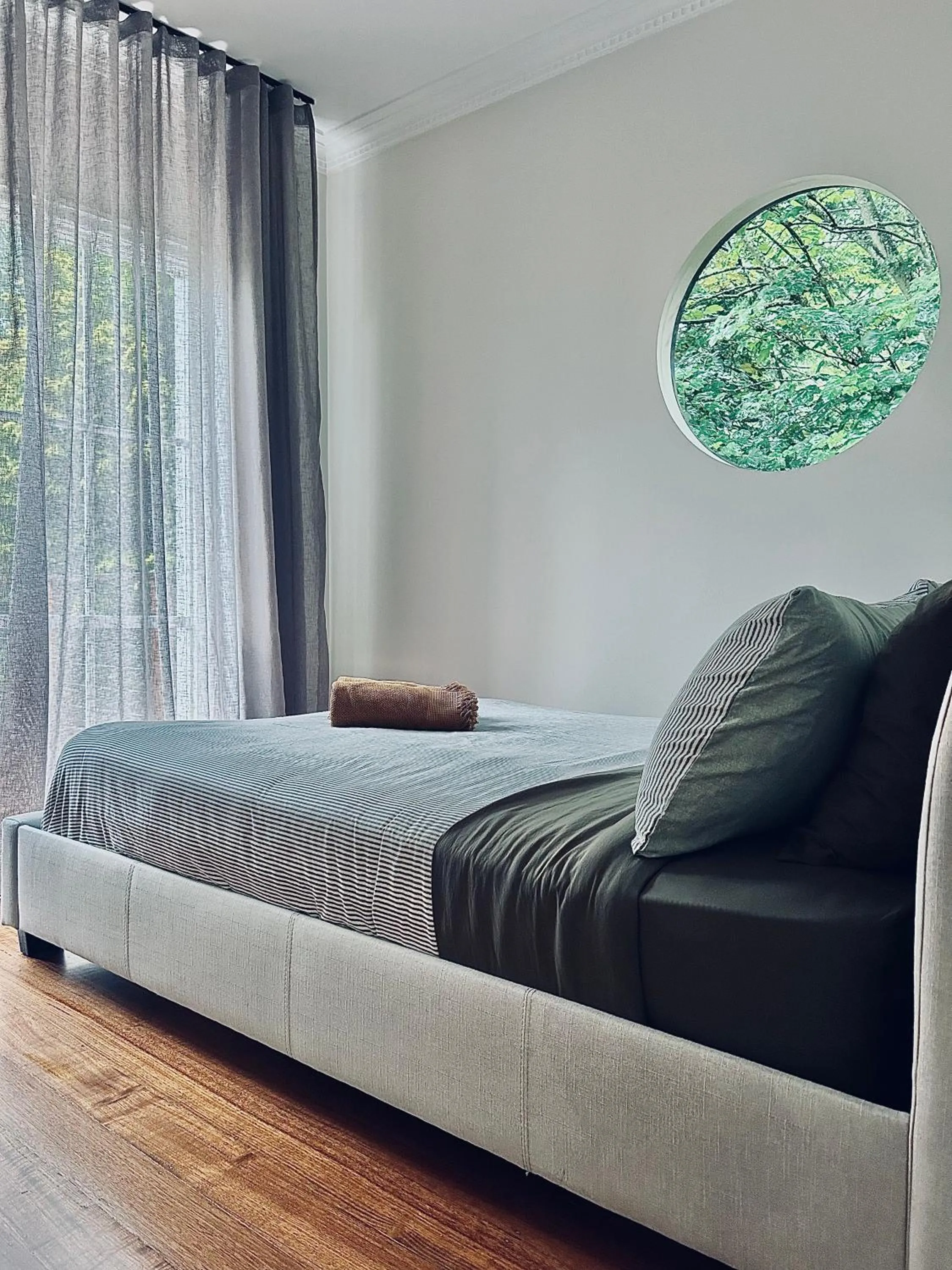 Bed in Secluded Villa with Lush Gardens, Spa and Fireplace