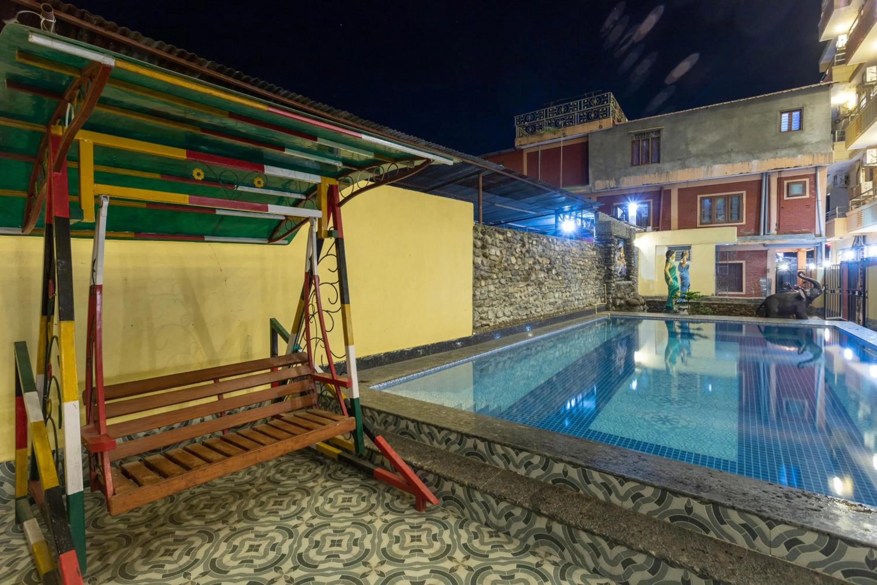 Swimming pool in Hotel Mahadev Inn Pokhara