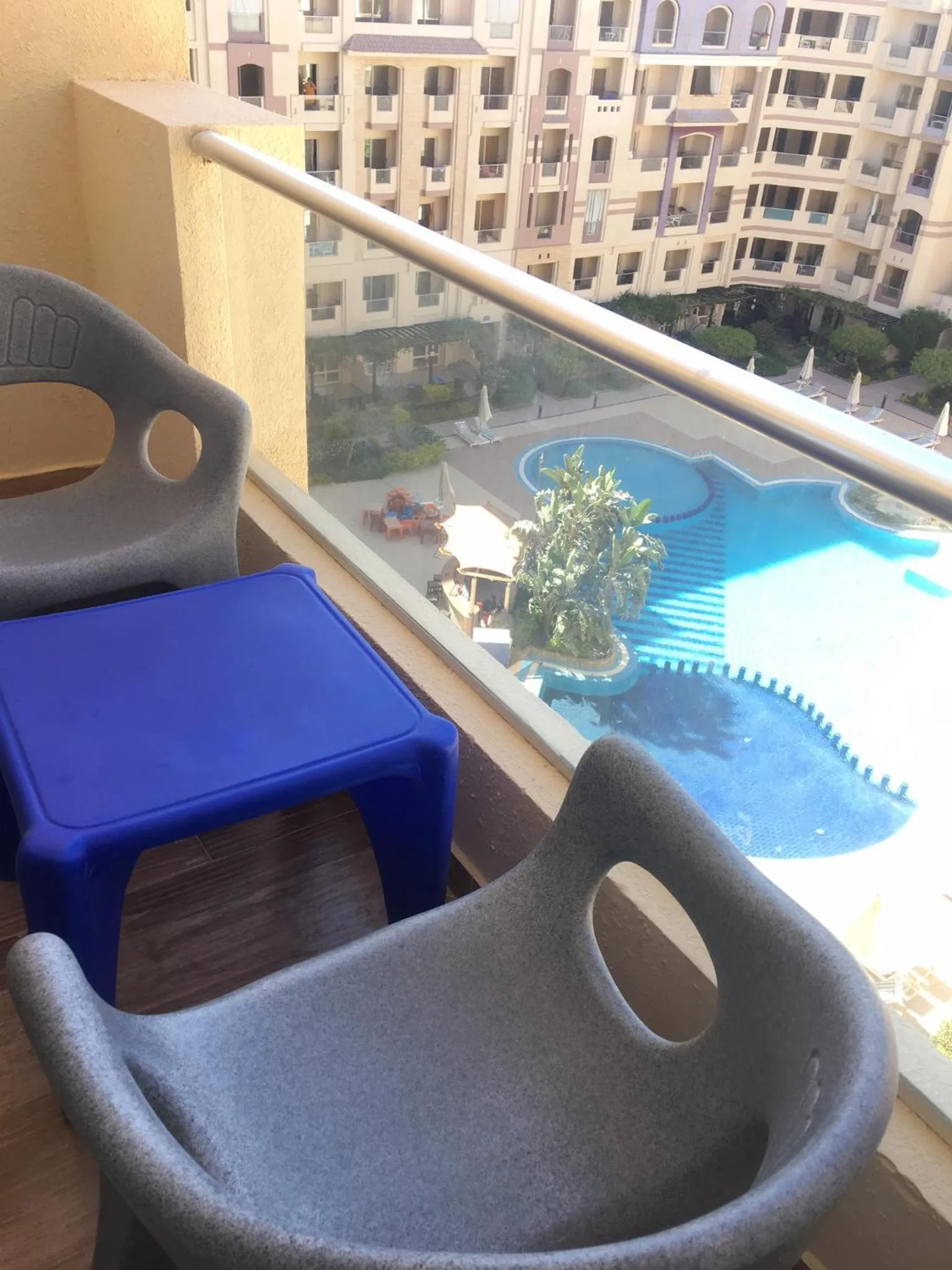 Balcony/Terrace in florenza khamsin studio in hurghada pool view