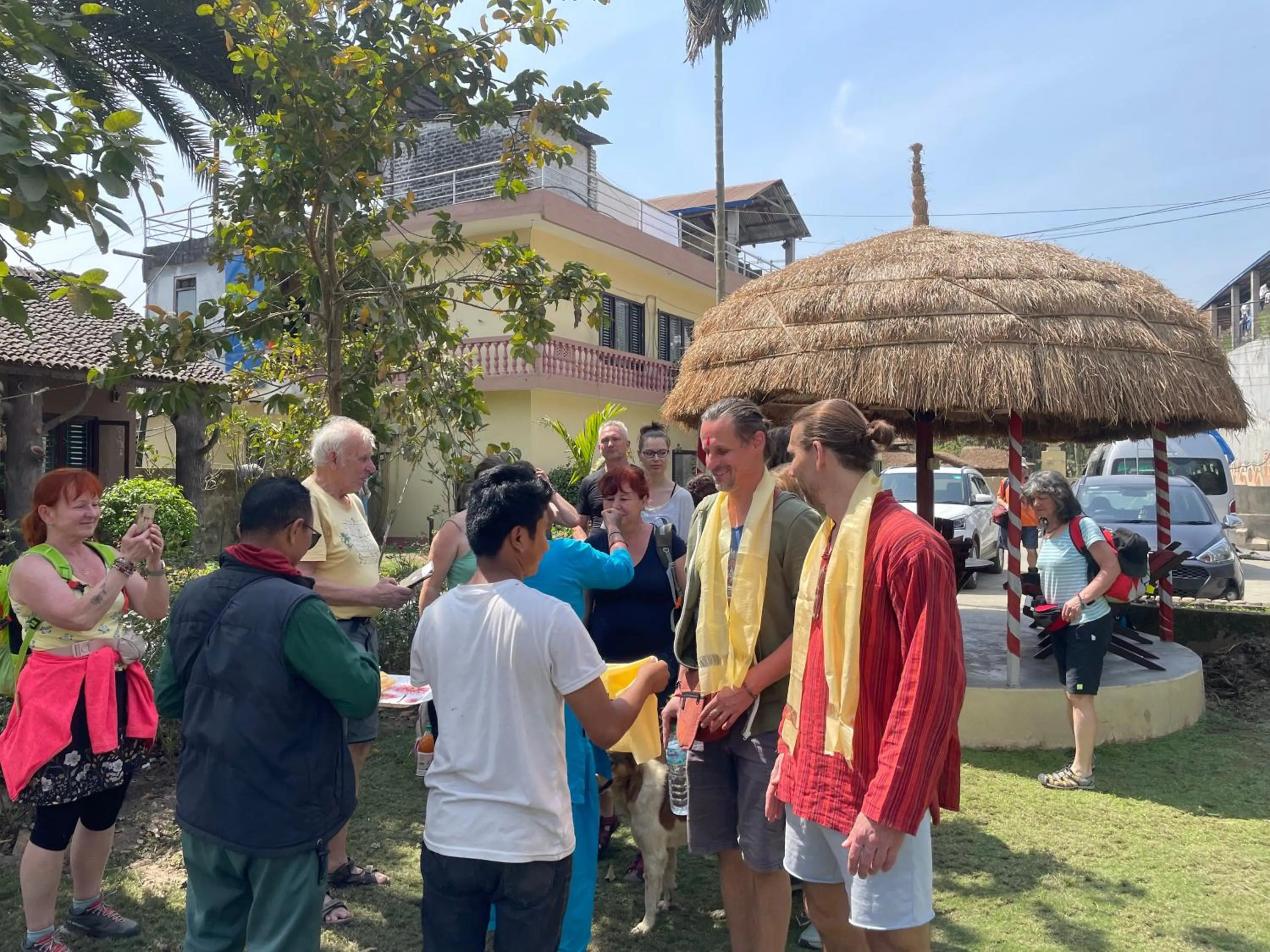 group of guests in Travellers Jungle Camp-Sauraha