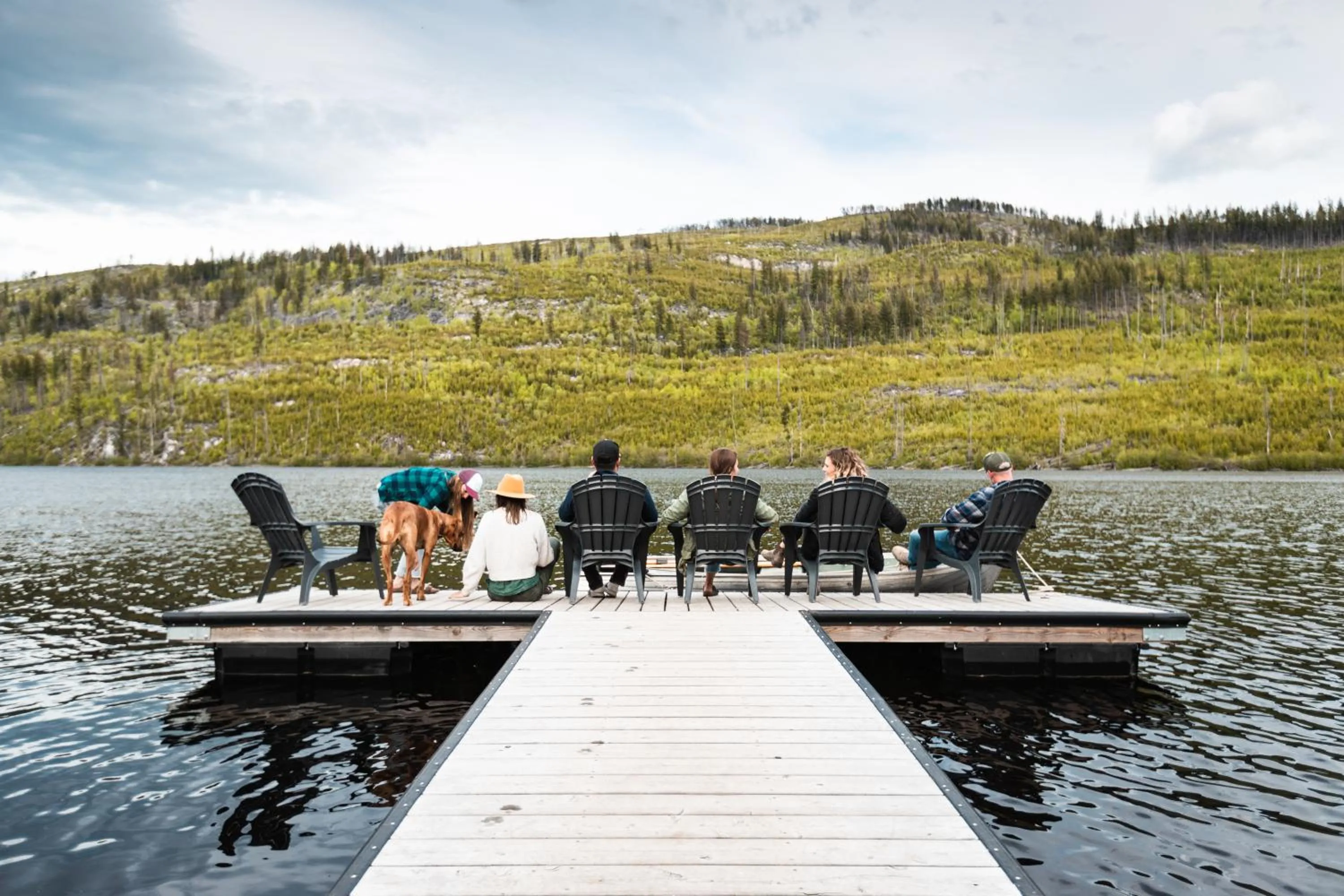People in Chute Lake Lodge