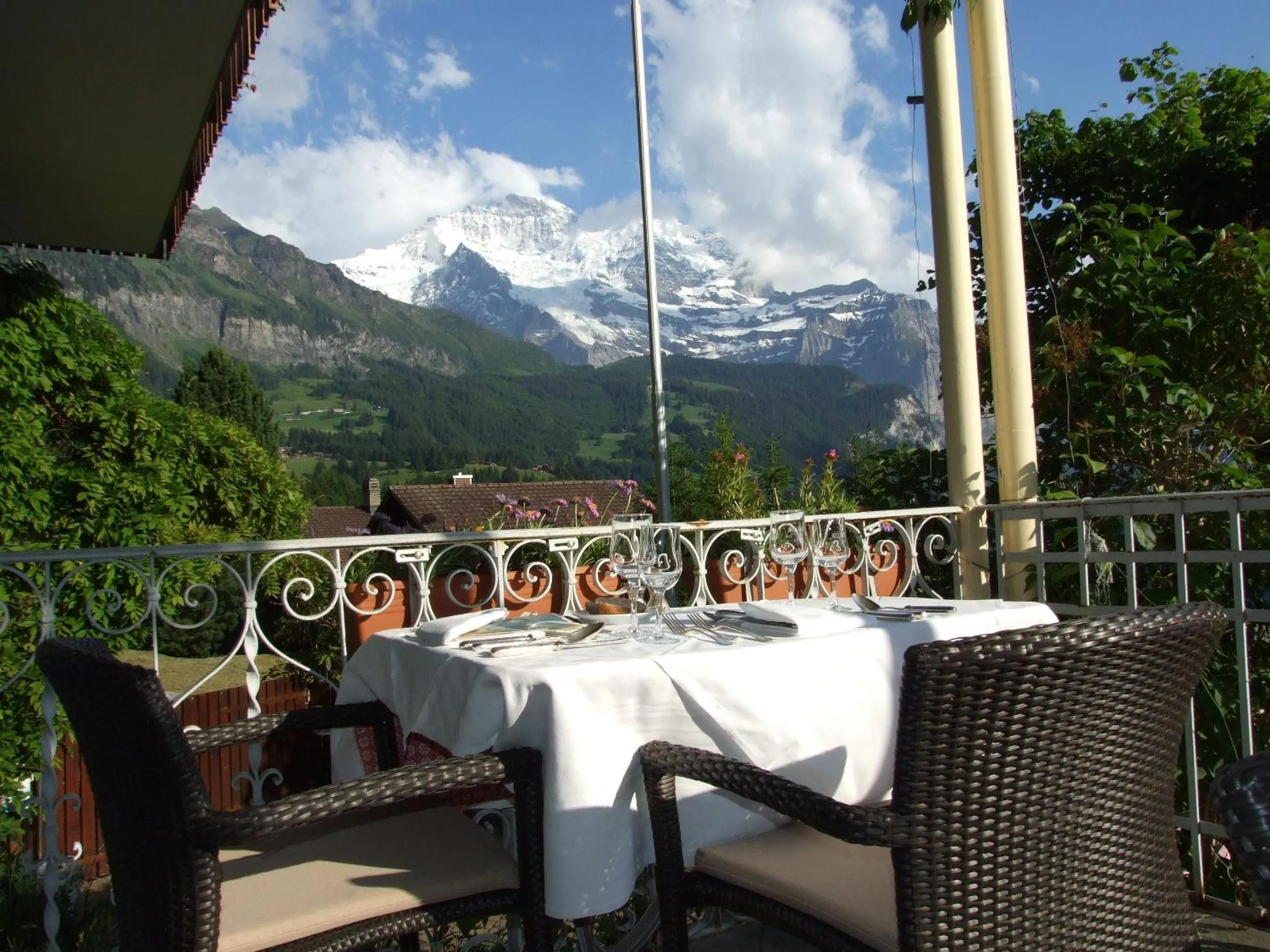 Balcony/Terrace in Hotel Bellevue - Traditional Swiss Hideaway