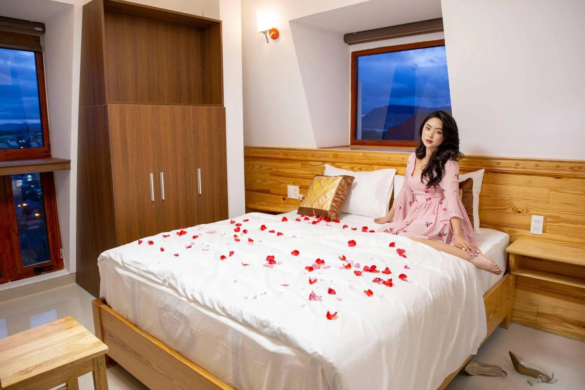 Bed in Hoàng Yến Villa Dalat