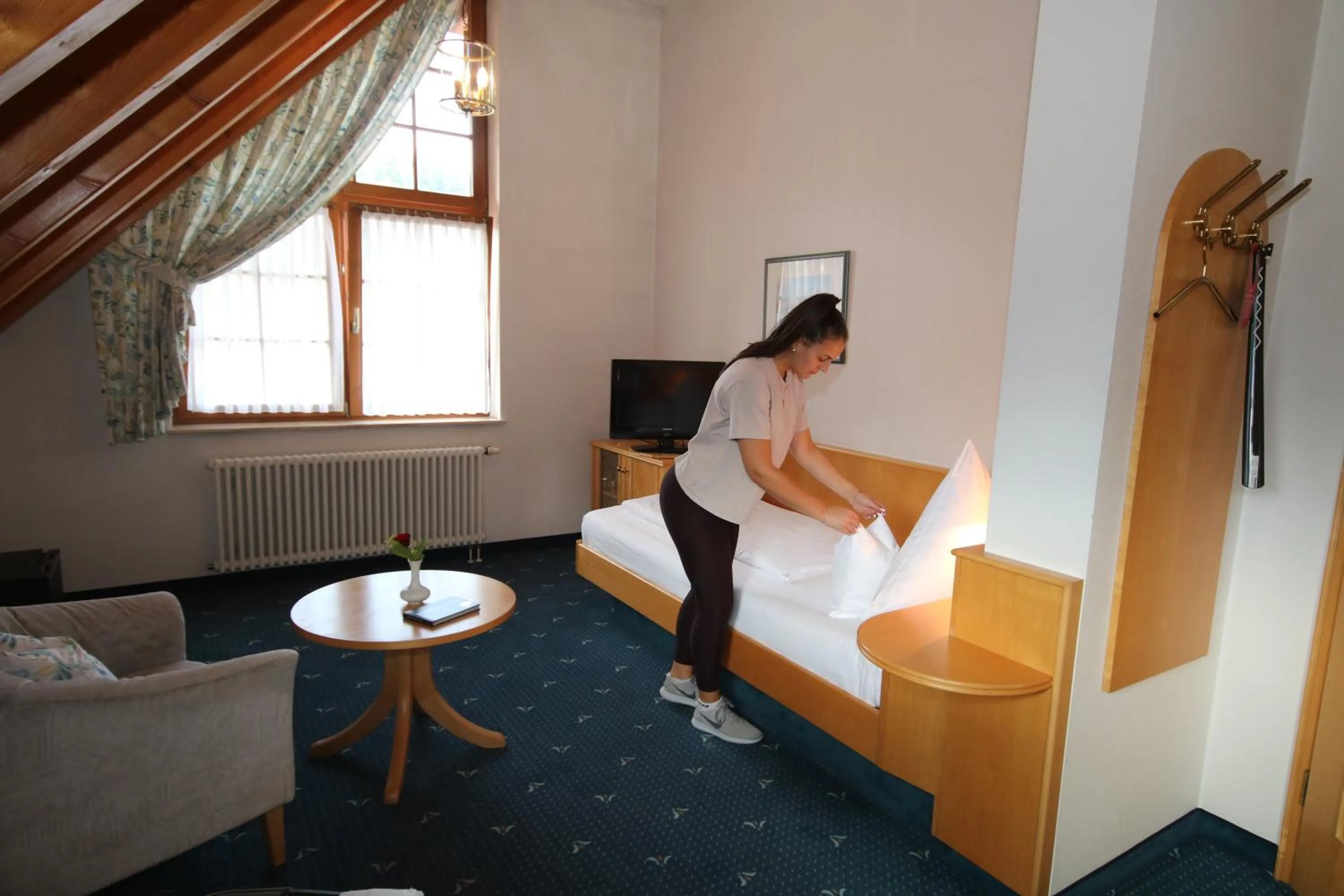 Bed in Hotel-Restaurant Hirsch