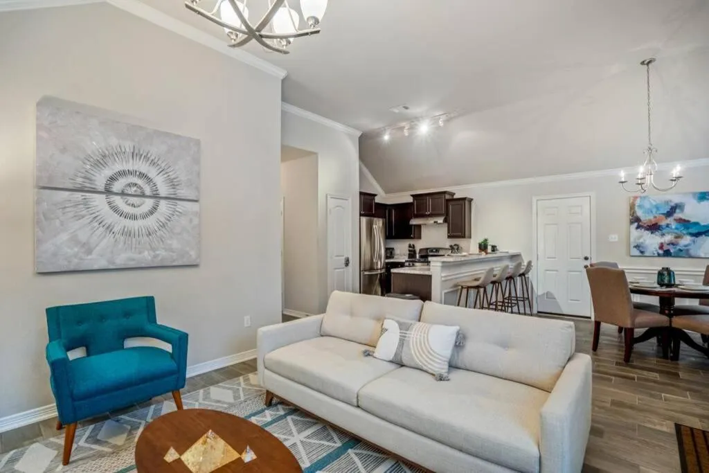 Living room in Reflection House at East River