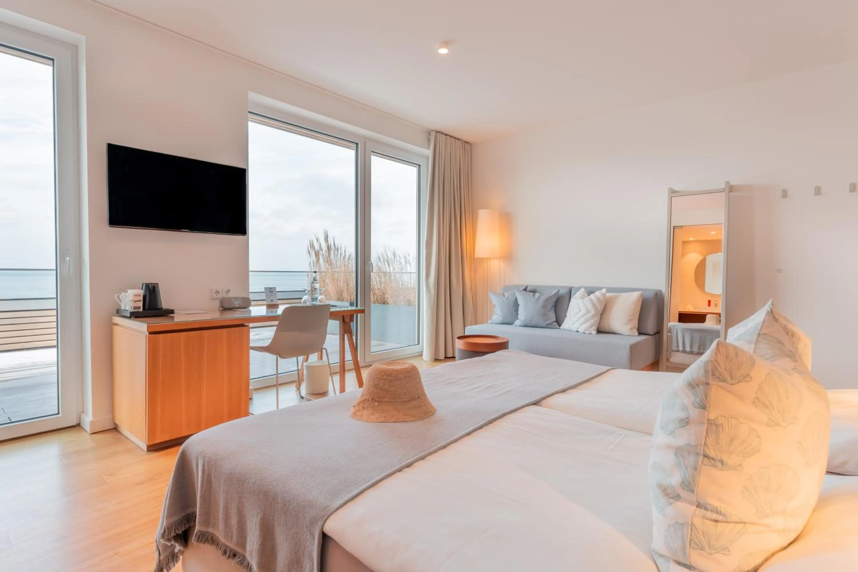 Bed in Hotel Strandhus