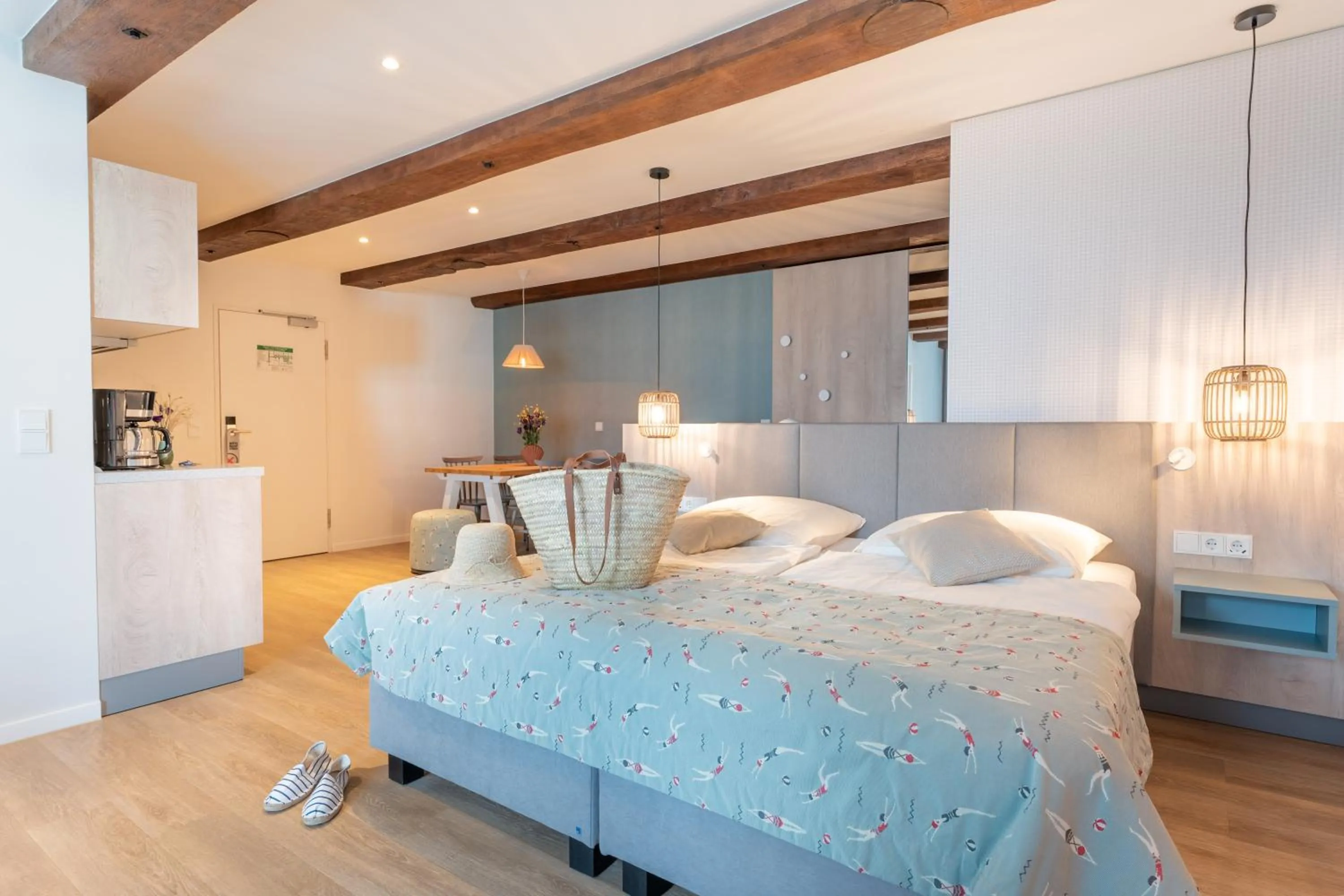 Bed in Hotel Strandhus