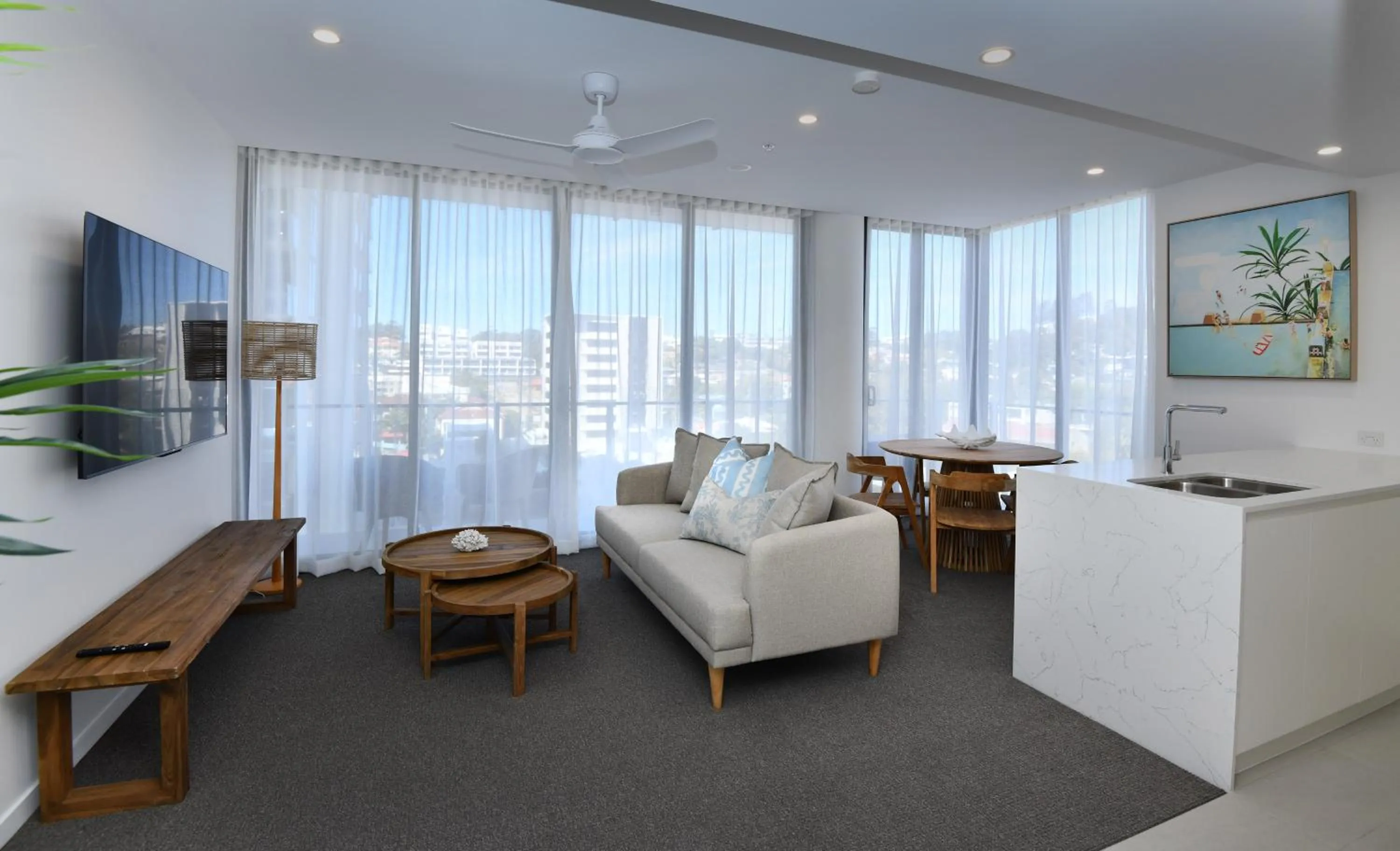 Living room in X Kirra Apartments