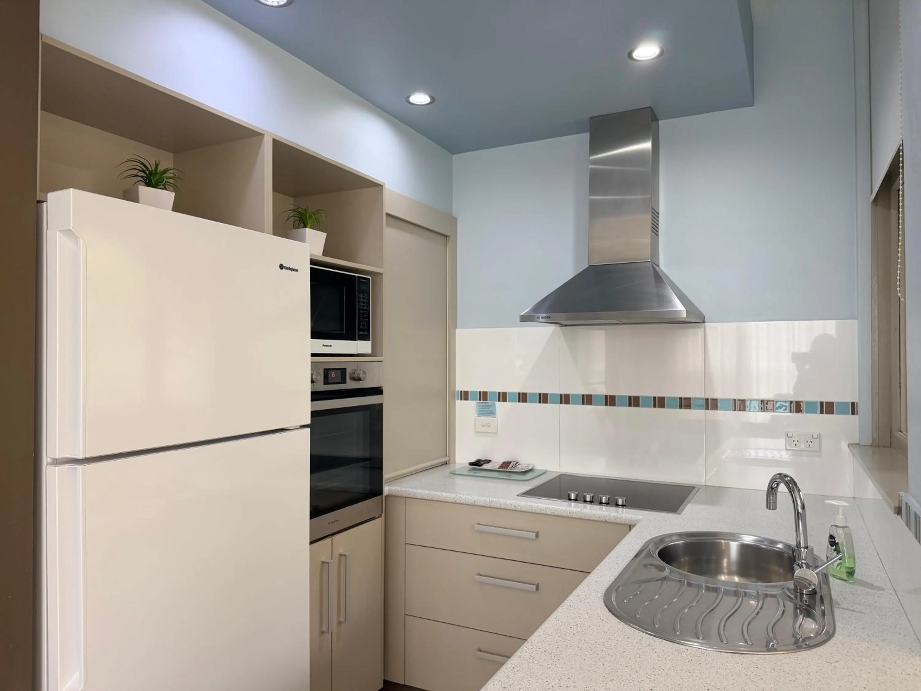 kitchen in Korora Bay Village Resort