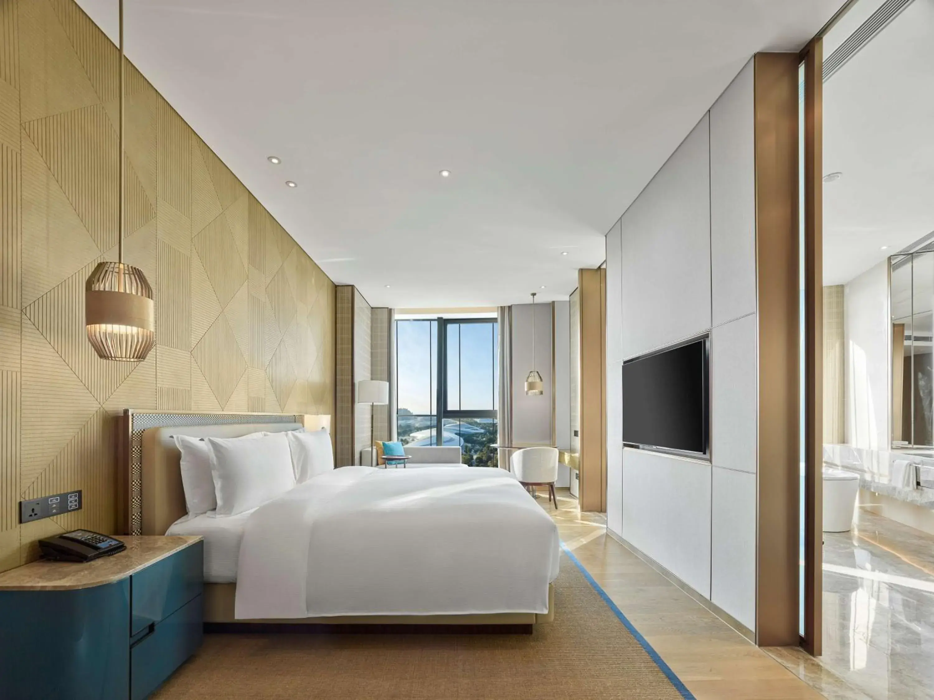 Bedroom, Bed in Hilton Hainan Ocean Flower Island Bedroom, Bed in Hilton Hainan Ocean Flower Island