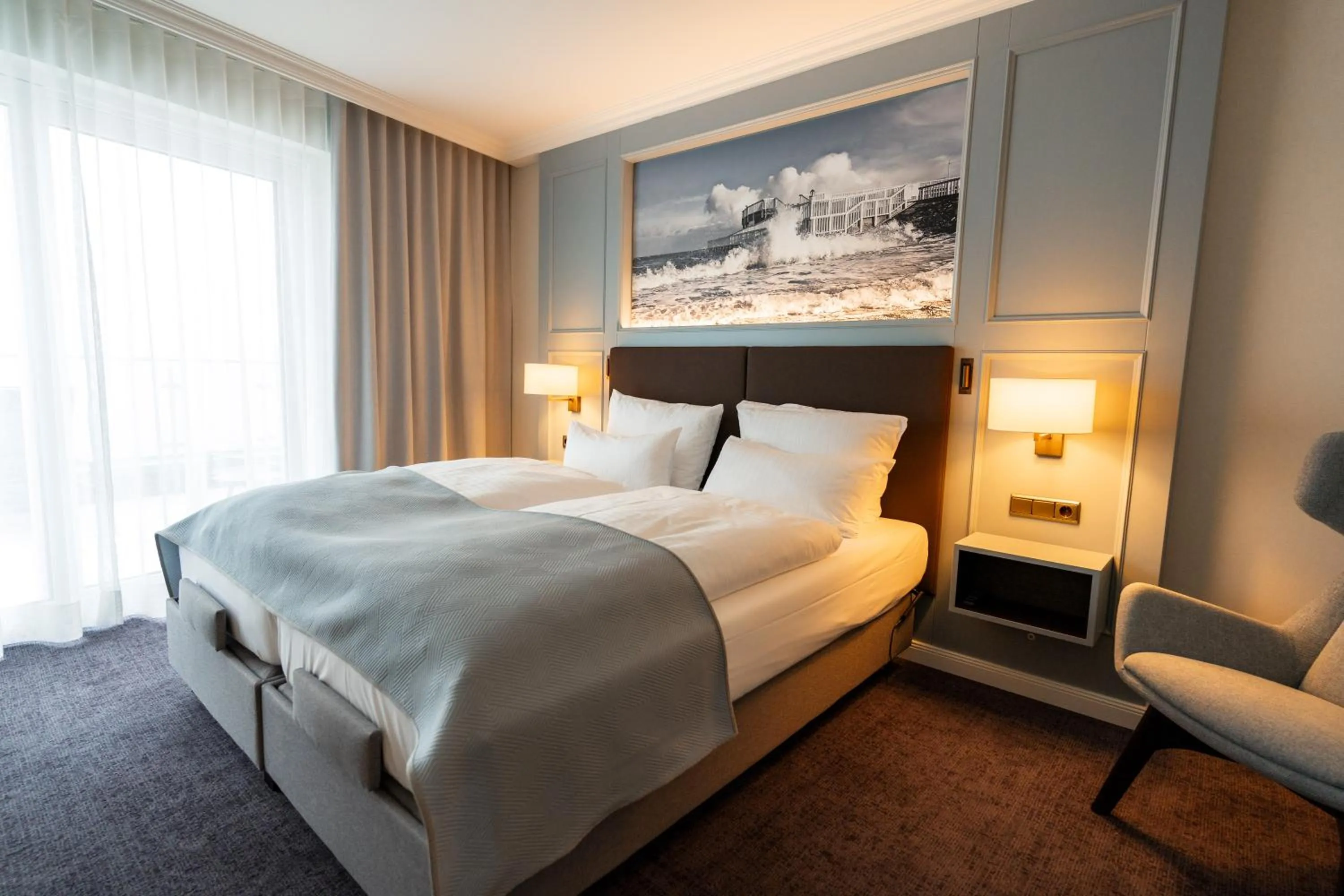 Bed in Hotel Strandperle