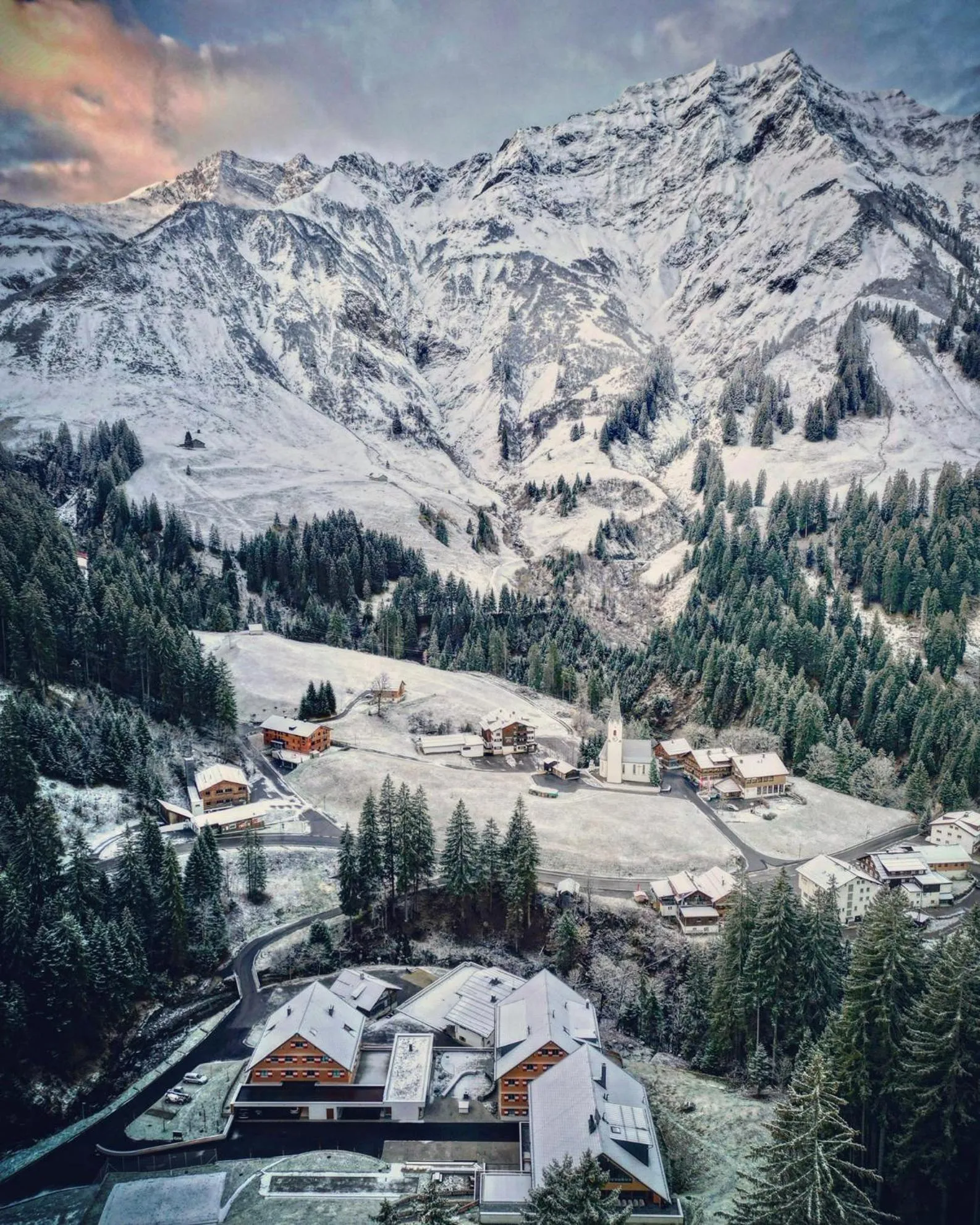 Bird's eye view in Berghaus Schröcken - Hotel Apartments Spa