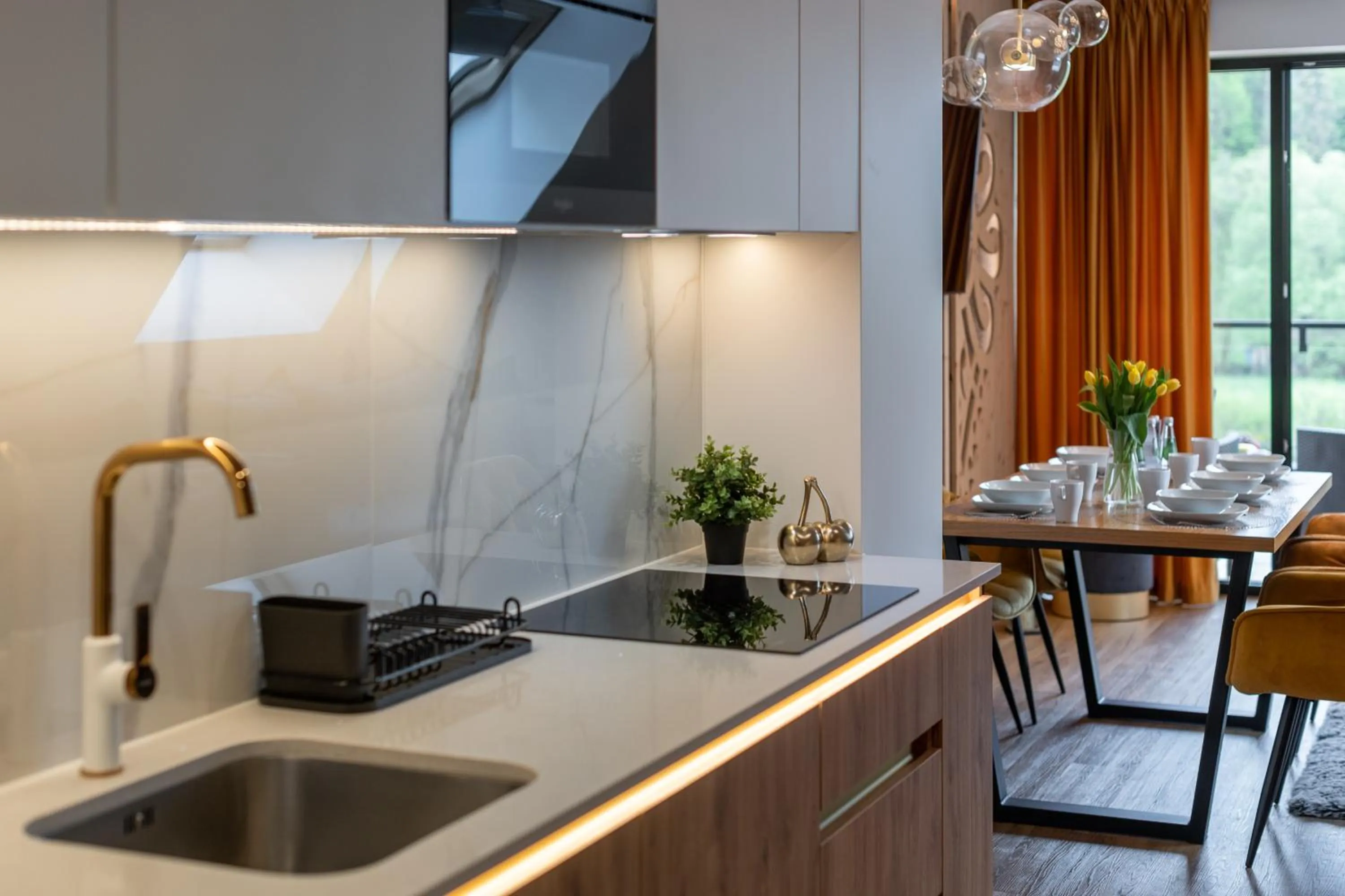 Kitchen or kitchenette in Aparthotel Góralski Spa 2