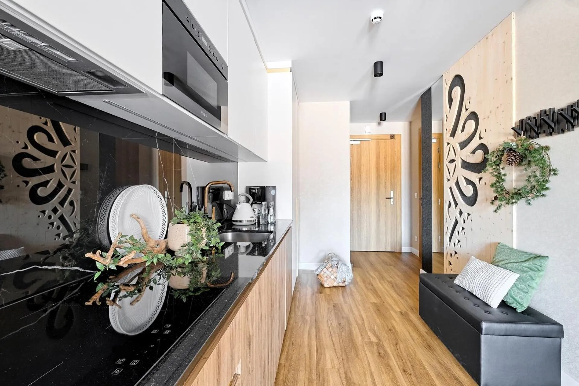 Kitchen or kitchenette in Aparthotel Góralski Spa 2